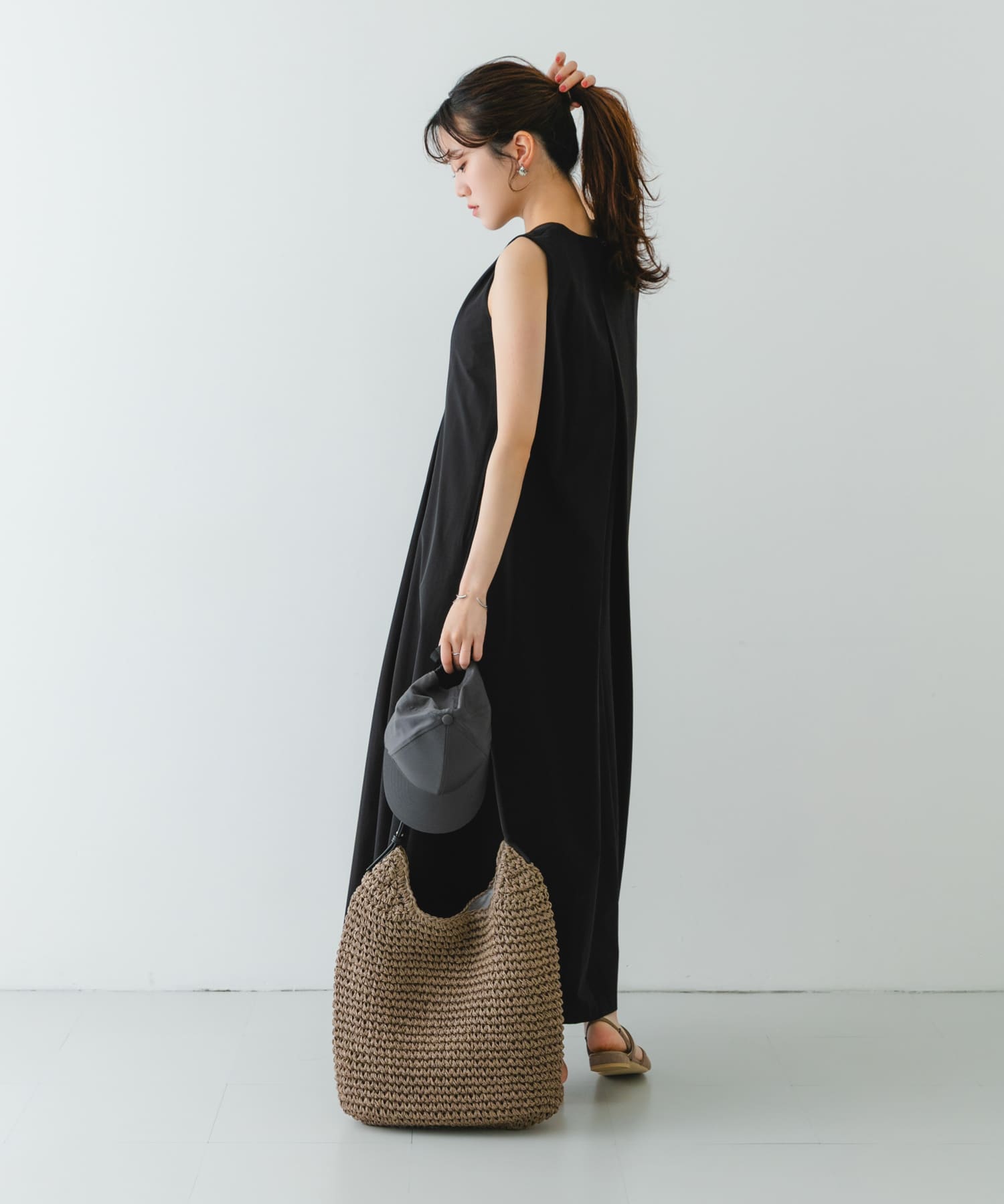 ワンハンドルペーパートートバッグ GRAY one