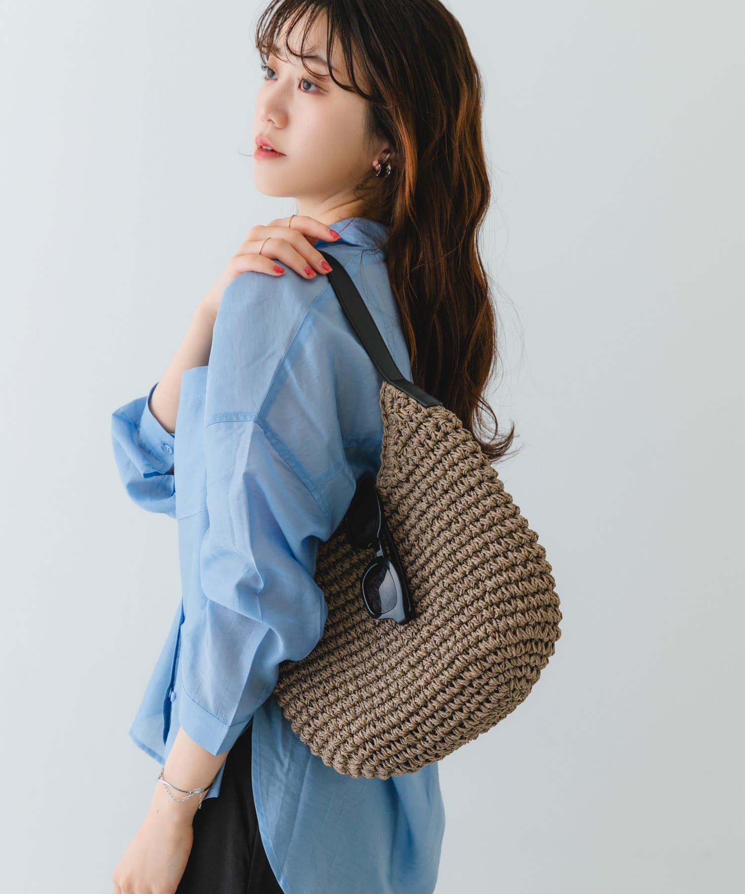 プチワンハンドルペーパートートバッグ GRAY one
