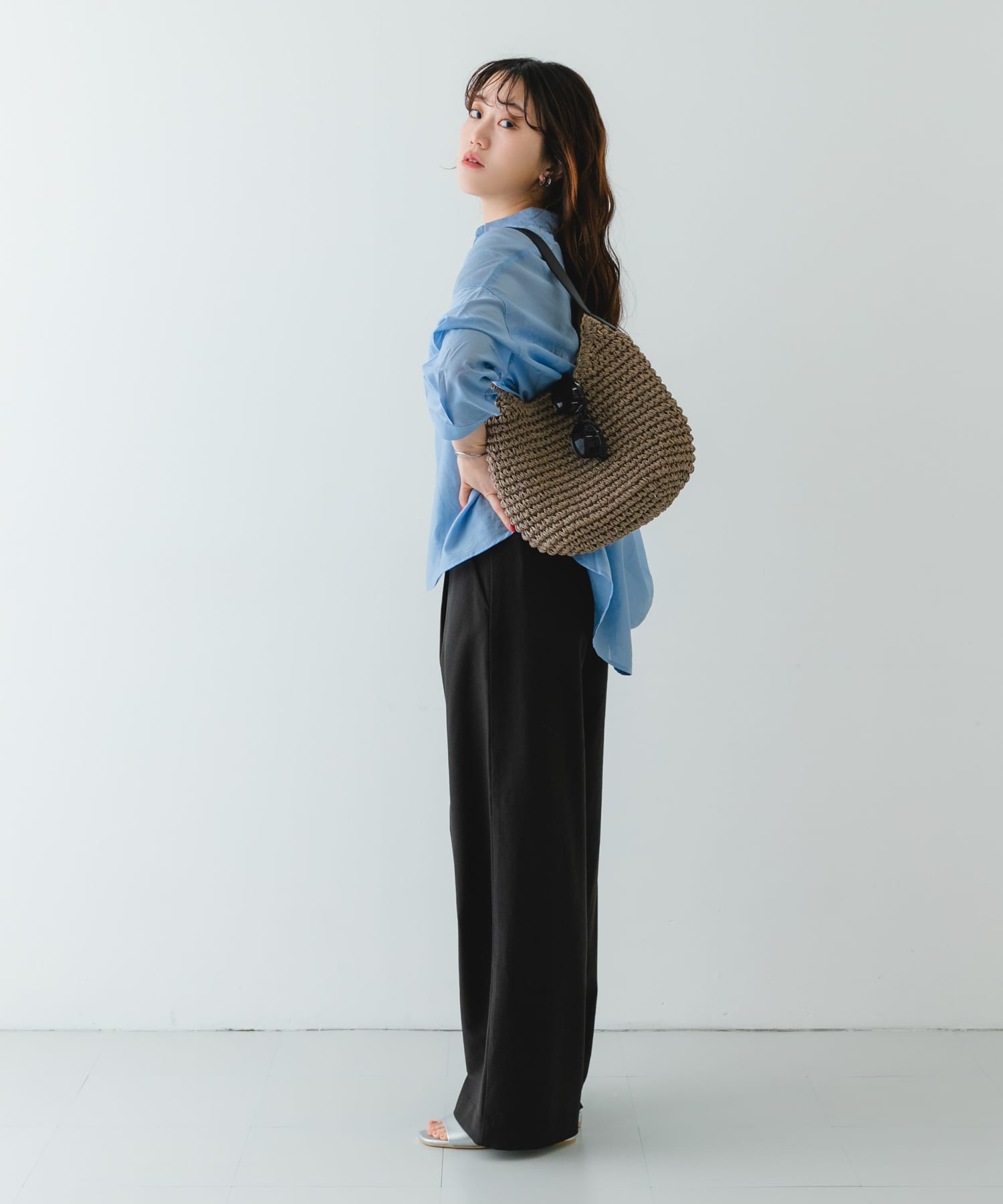 プチワンハンドルペーパートートバッグ GRAY one
