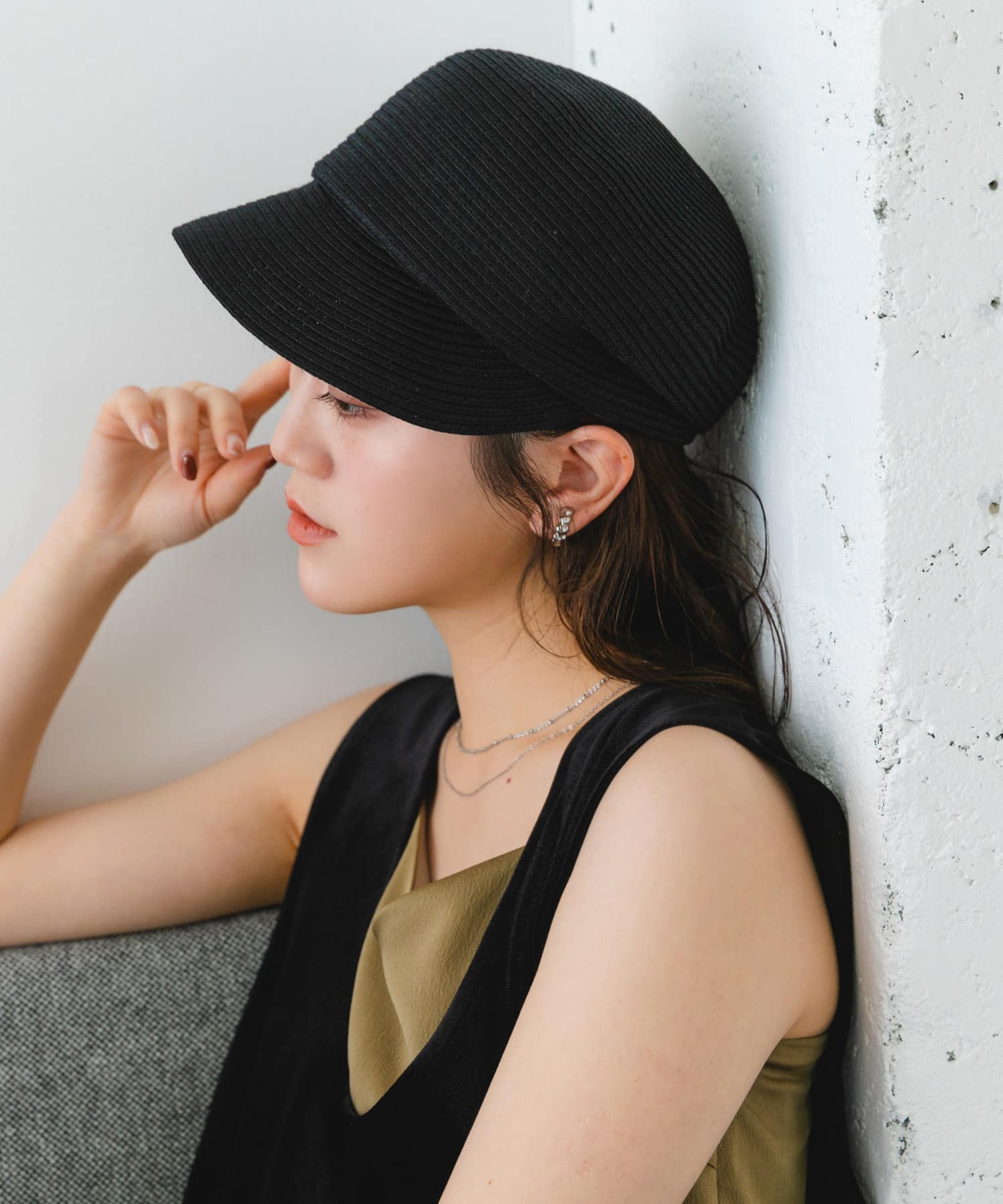 洗えるたためるキャスケット BLACK FREE