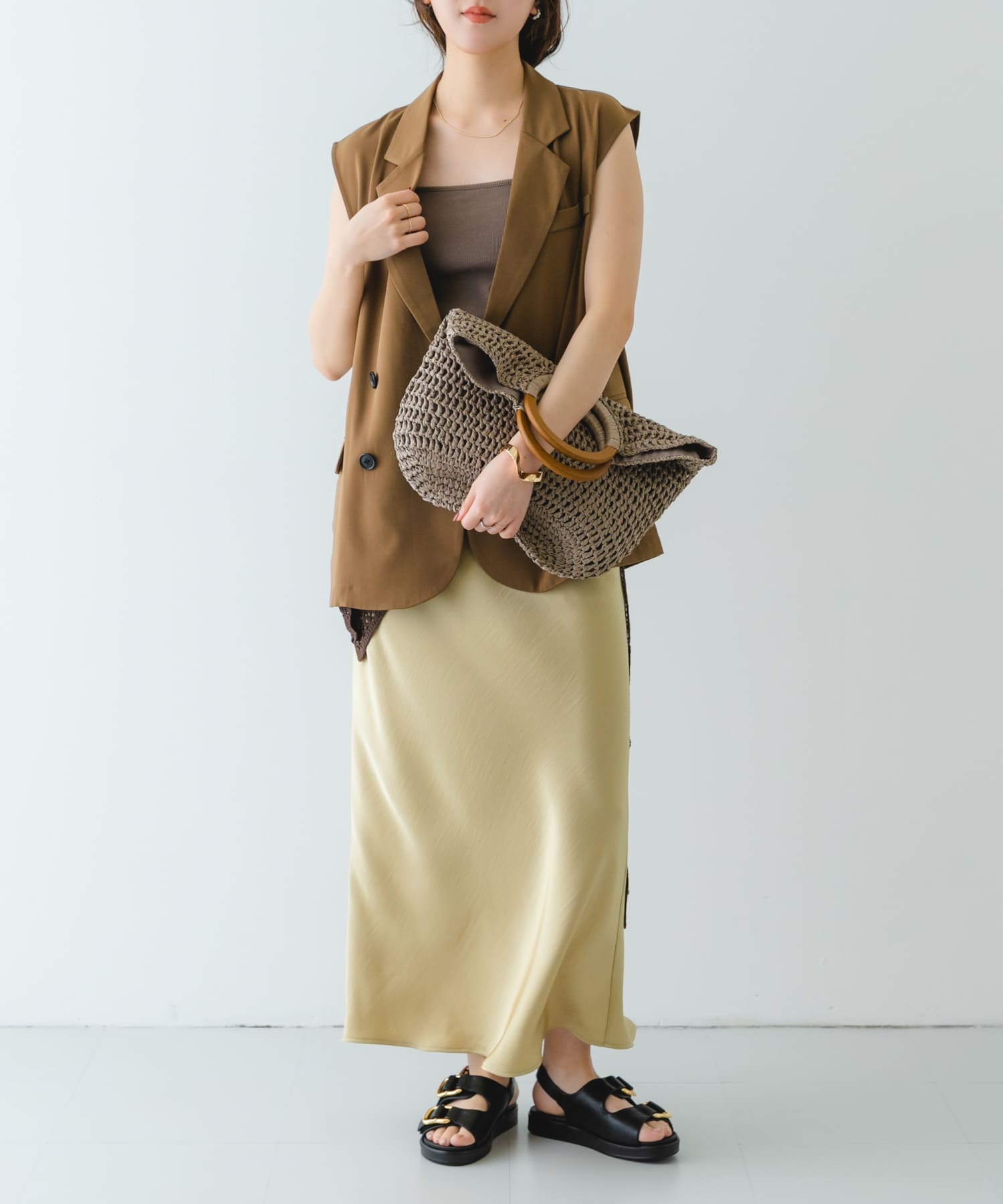 ダブルベルテッドサンダル BLACK 36