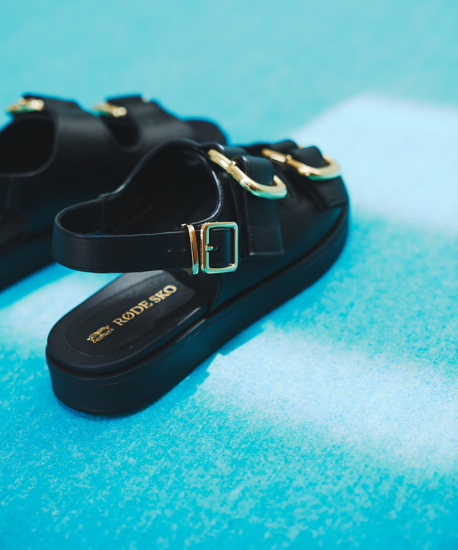 ダブルベルテッドサンダル BLACK 37