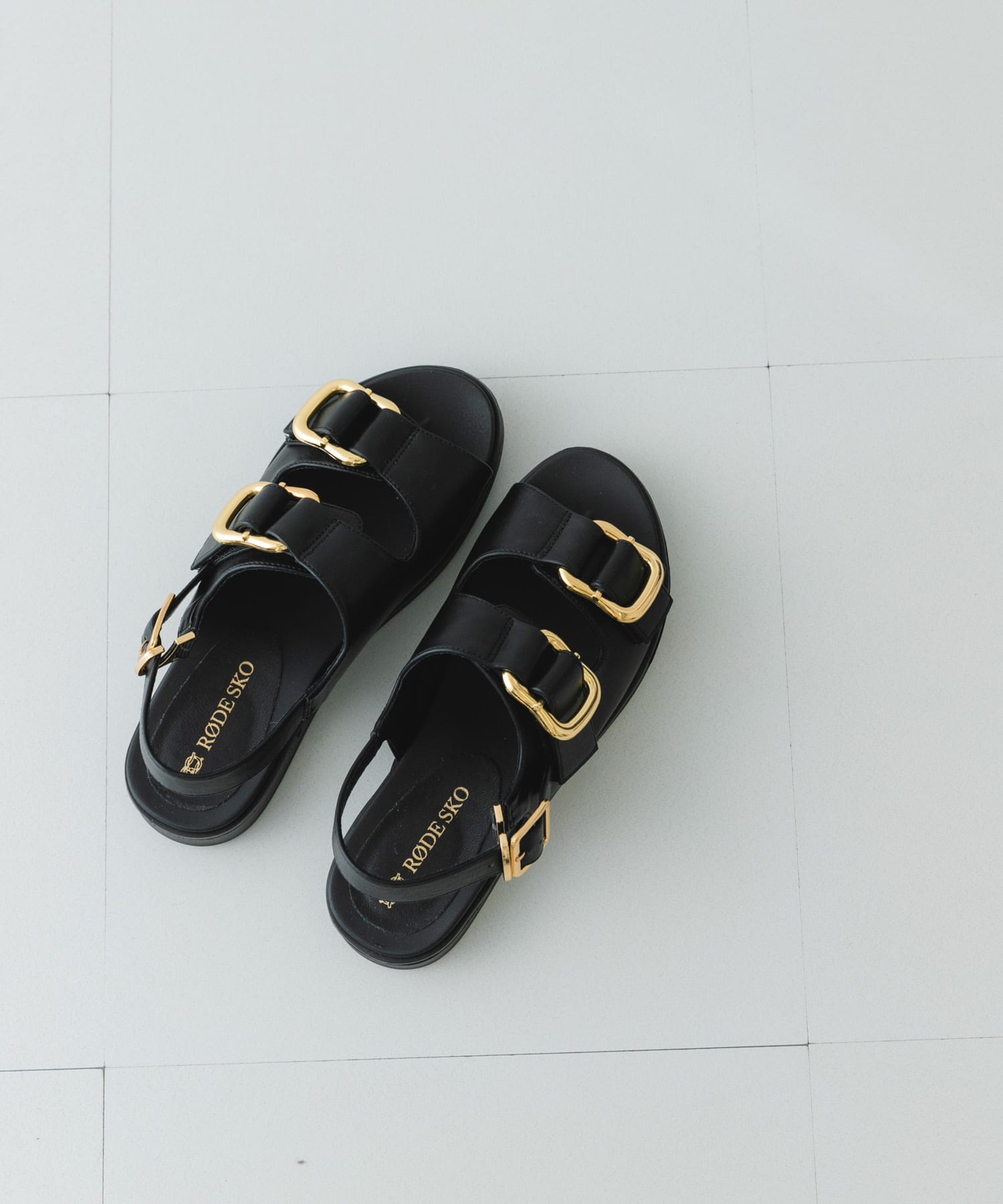 ダブルベルテッドサンダル BLACK 37