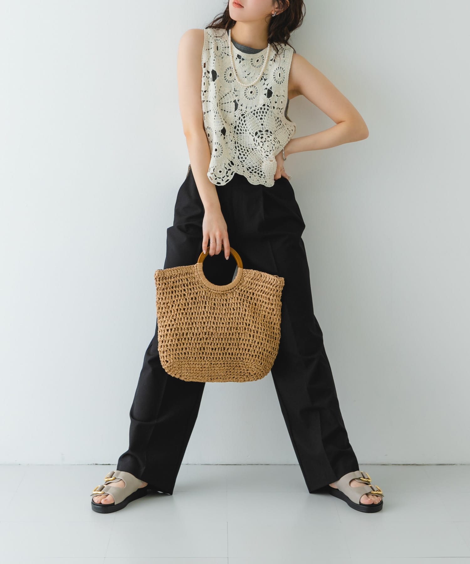 ダブルベルテッドサンダル LIGHT GRAY 36