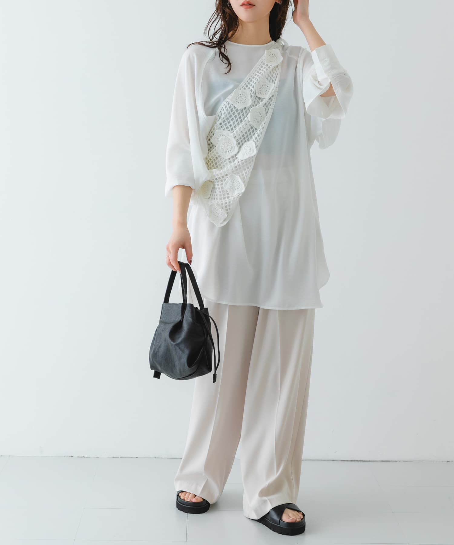 フットベッドクロスサンダル BLACK 36