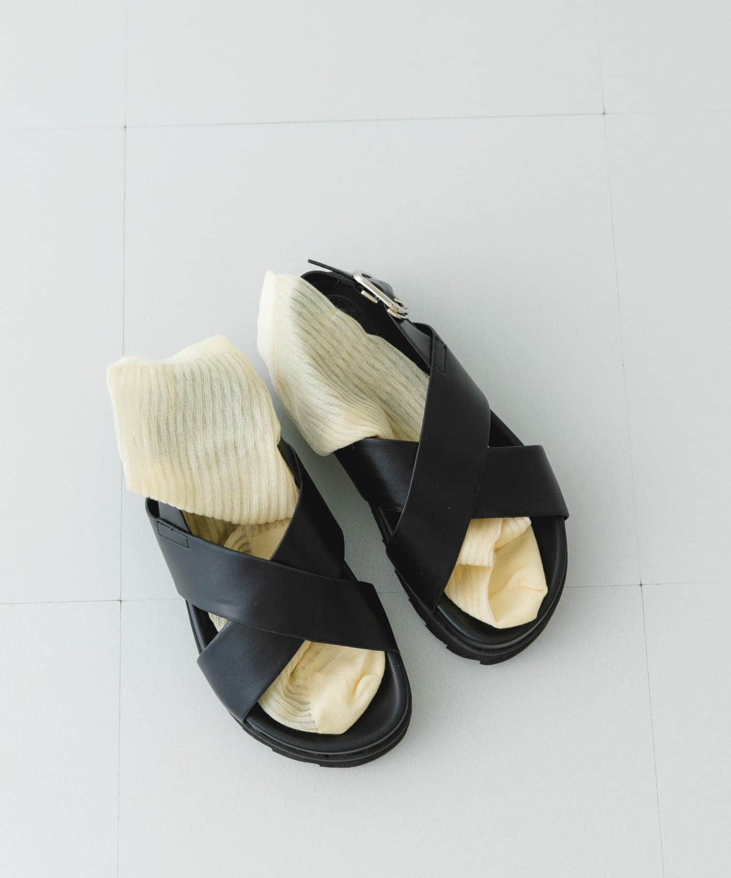フットベッドクロスサンダル BLACK 37