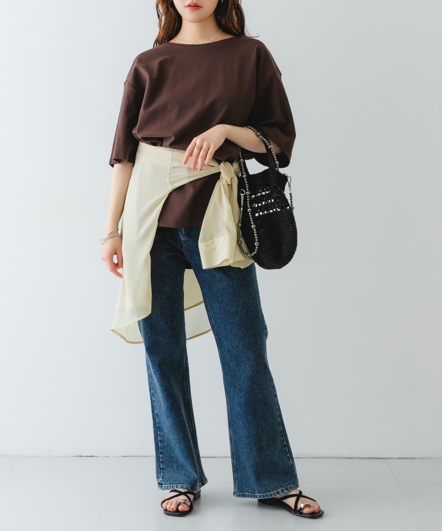 『MADE IN JAPAN』プチメタルクロスフラットサンダル BLACK 36