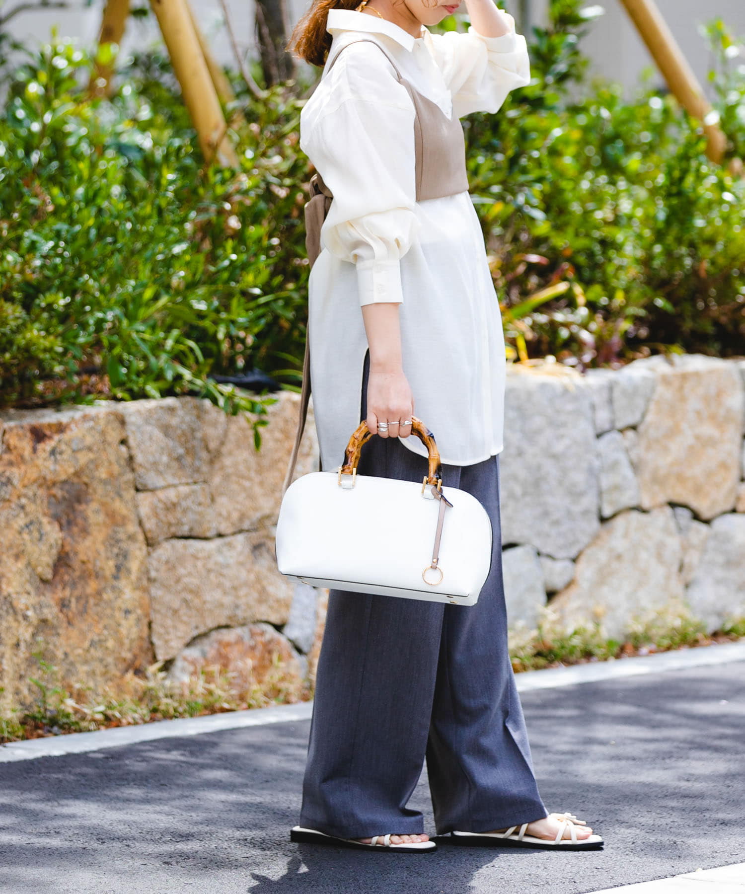 『MADE IN JAPAN』ダブルリボンフラットサンダル MILK 36