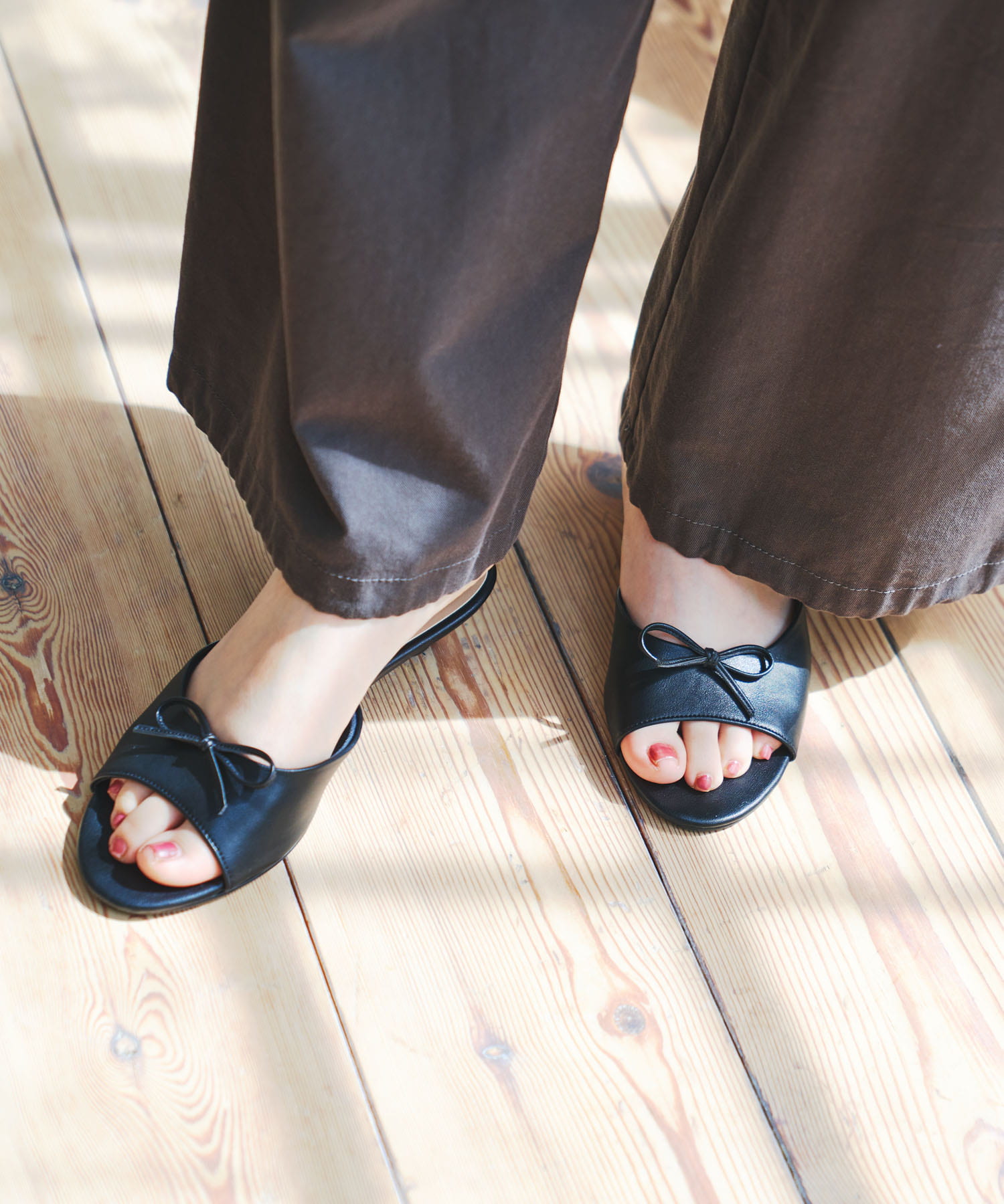 『MADE IN JAPAN』リボンミュール BLACK 36