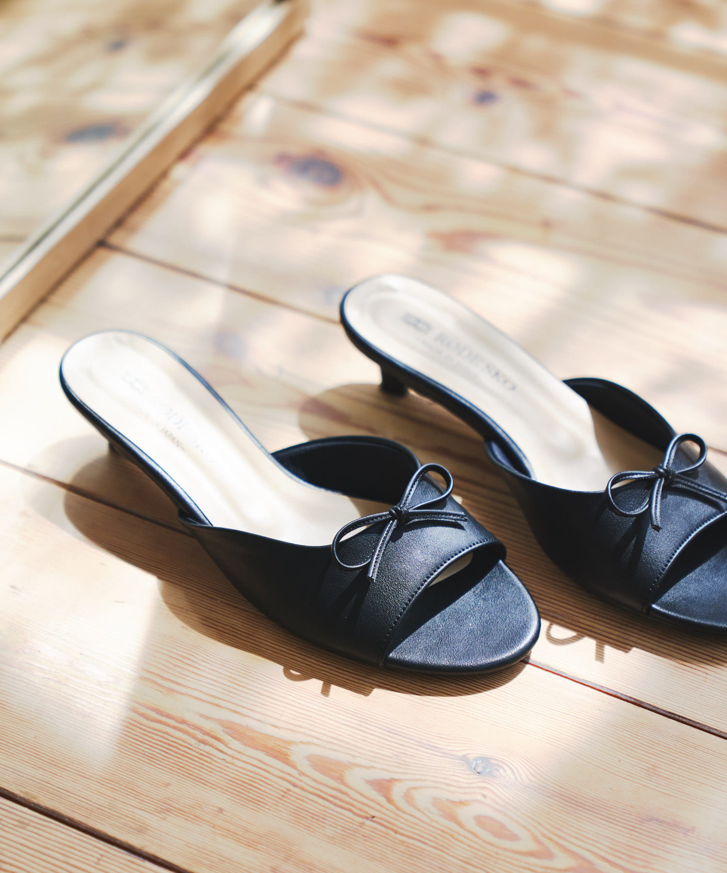 『MADE IN JAPAN』リボンミュール BLACK 37