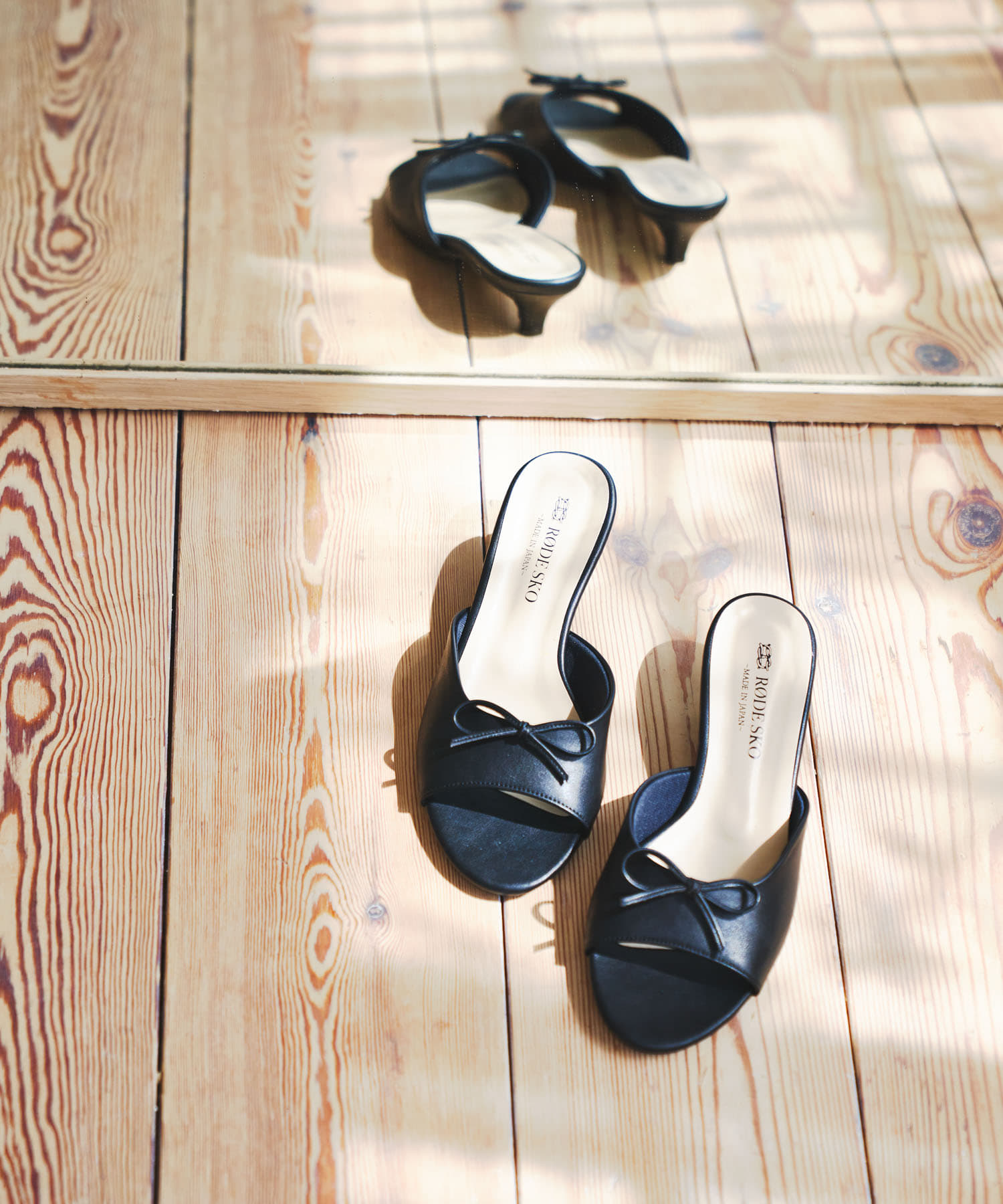『MADE IN JAPAN』リボンミュール BLACK 37
