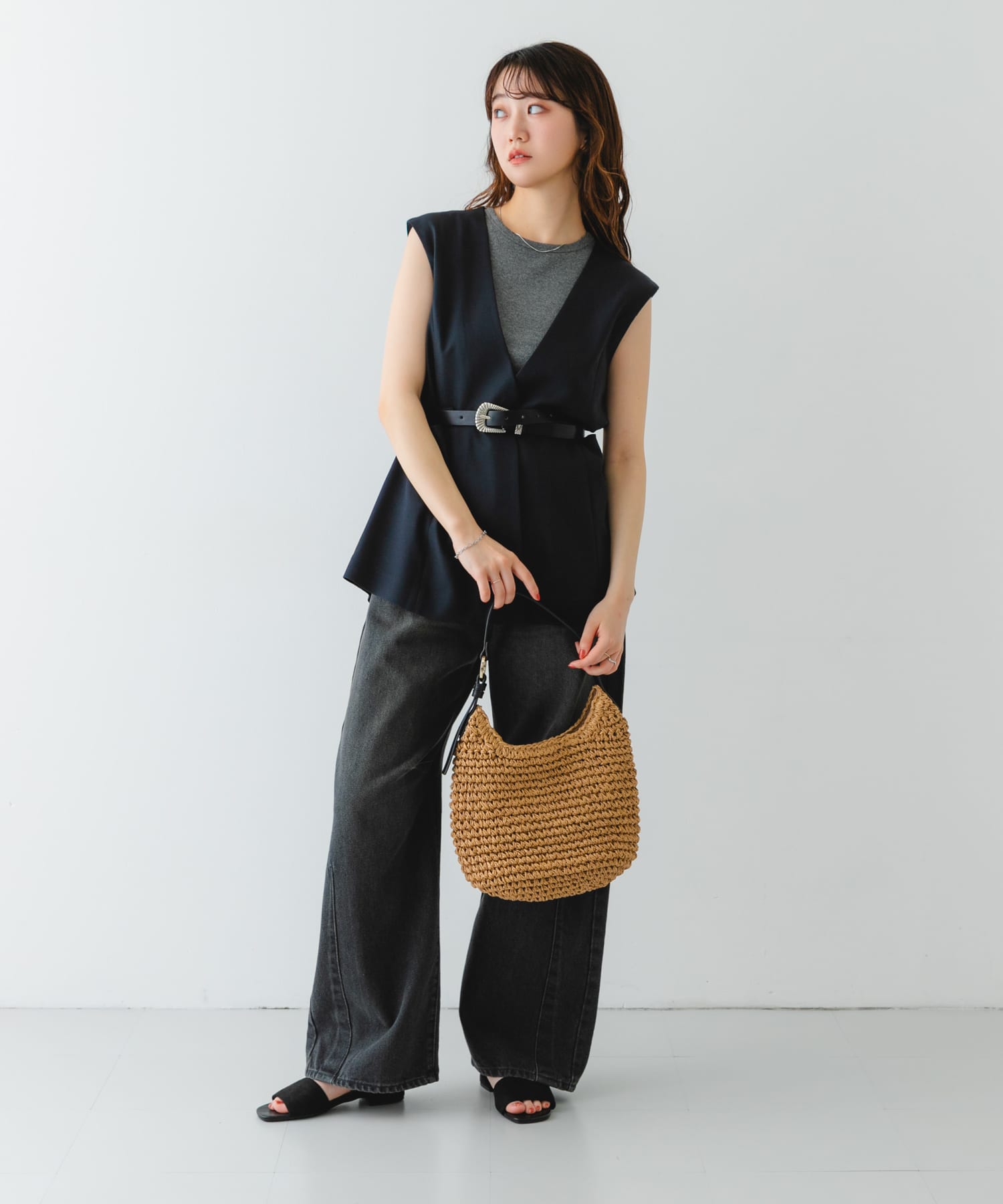 バックゴムサンダル BLACK 36