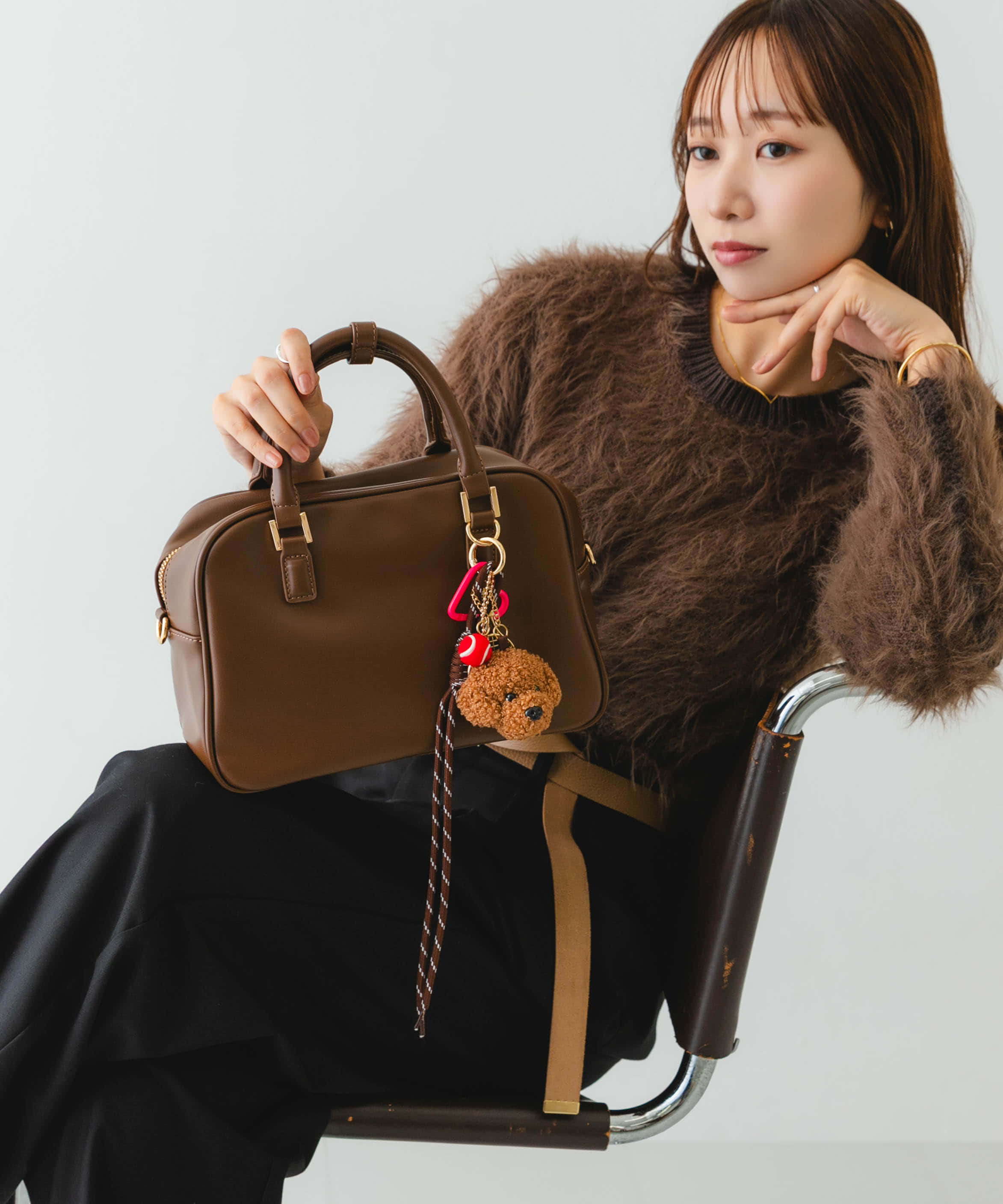 チャームセットボストンバッグ BROWN one