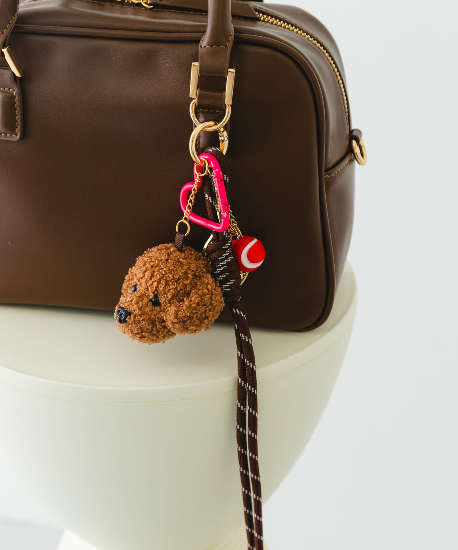 チャームセットボストンバッグ BROWN one