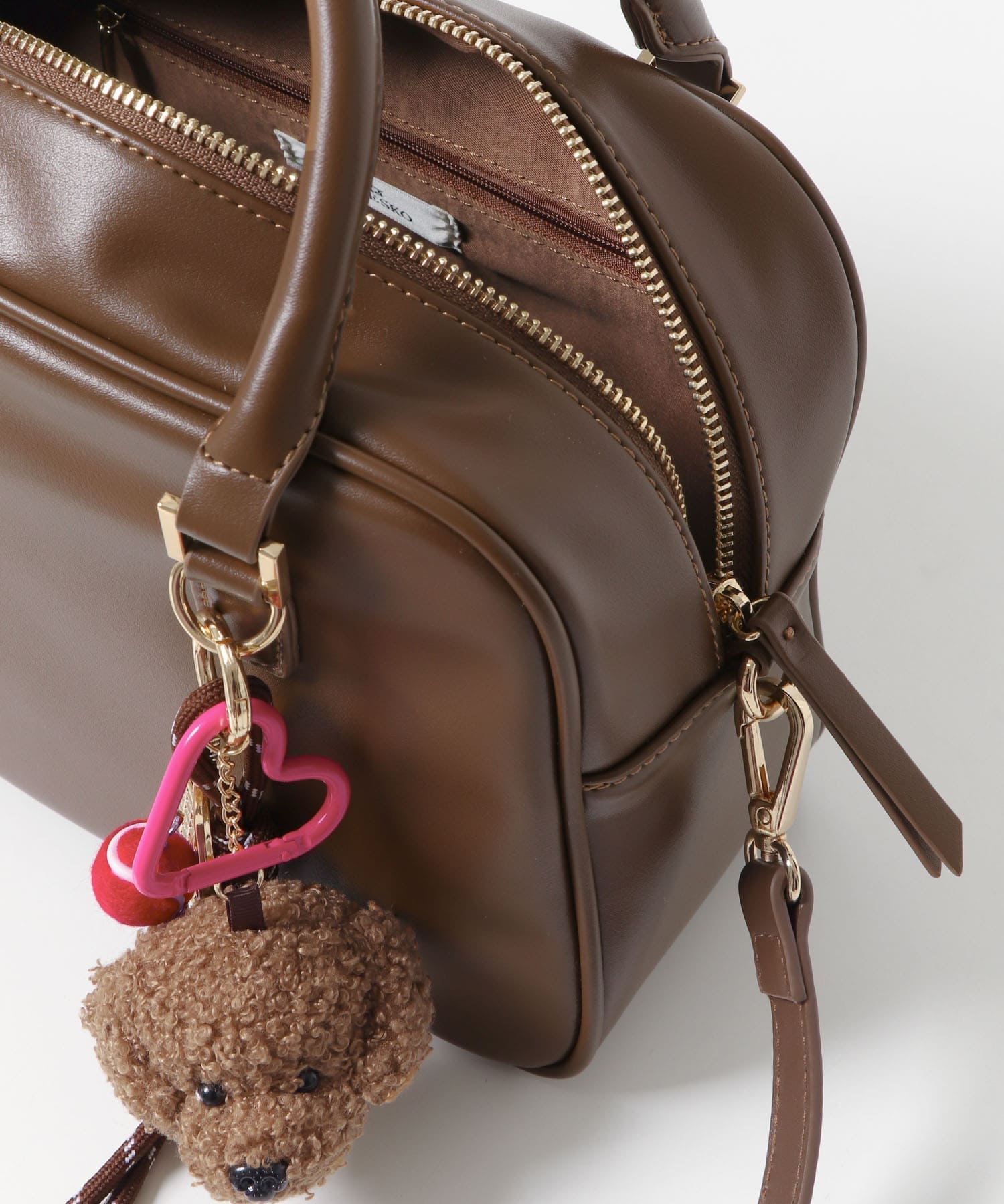 チャームセットボストンバッグ BROWN one