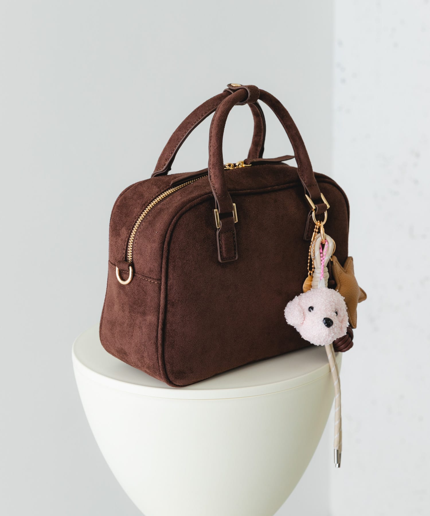 チャームセットボストンバッグ DARK BROWN one