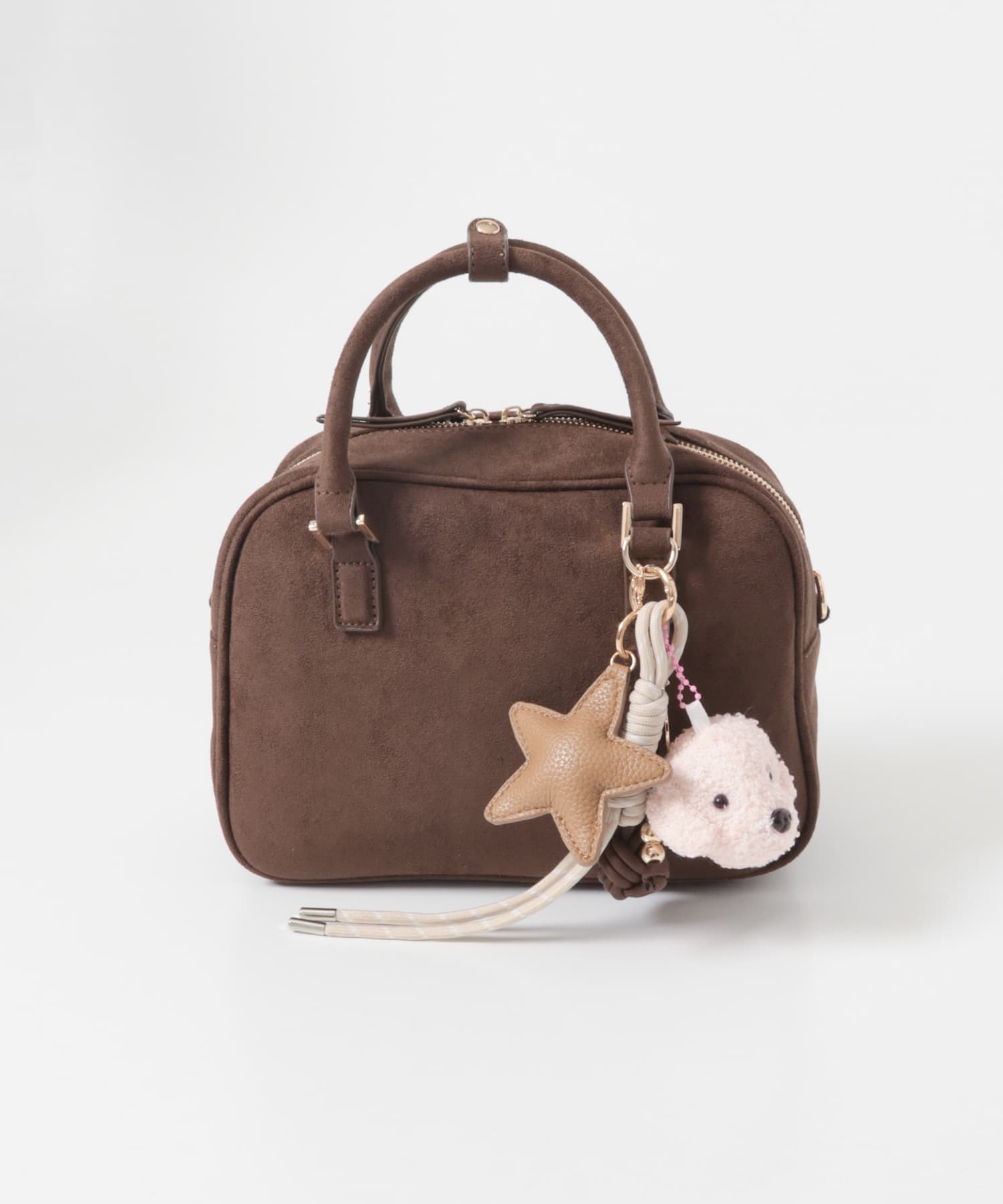 チャームセットボストンバッグ DARK BROWN one