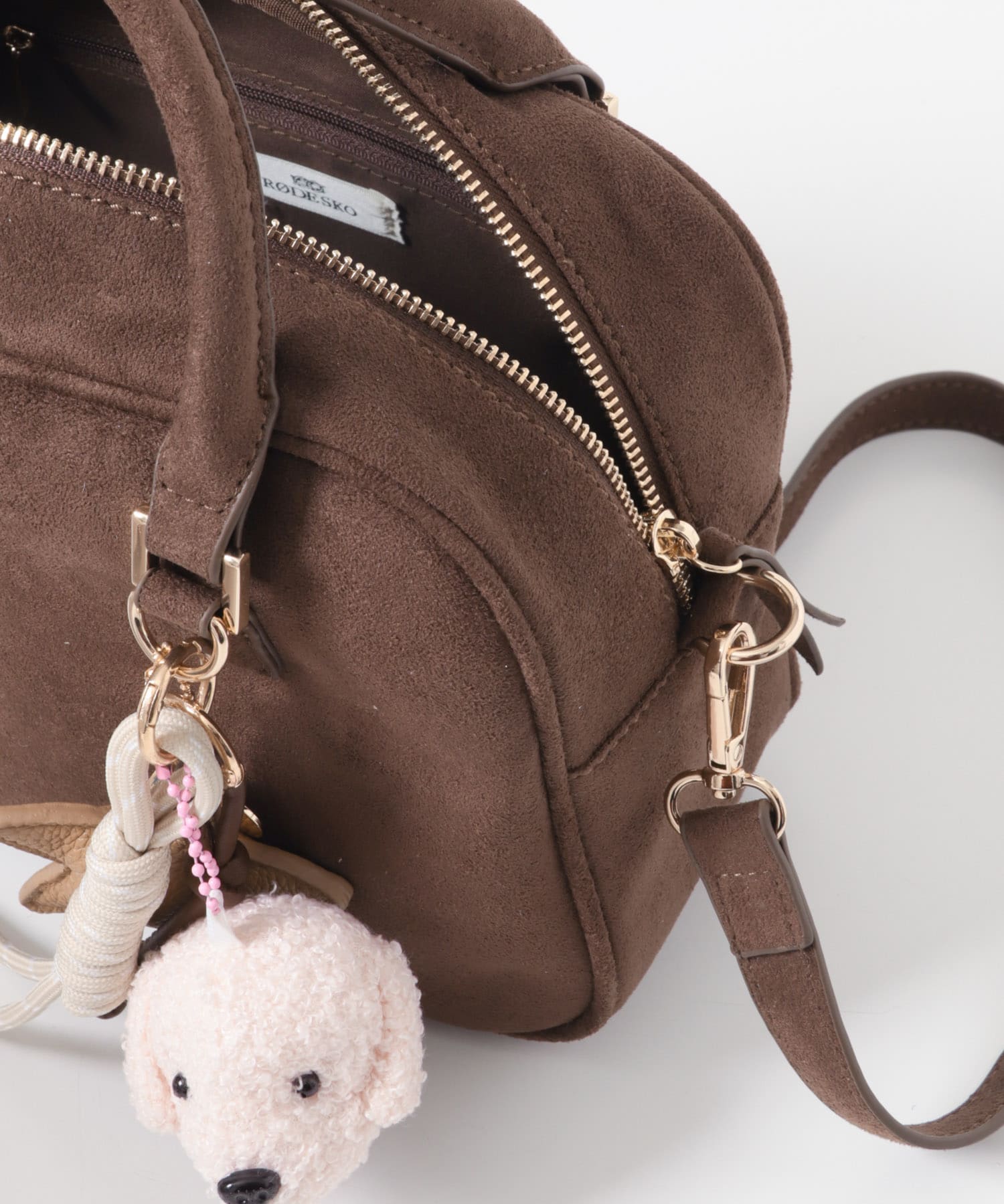 チャームセットボストンバッグ DARK BROWN one