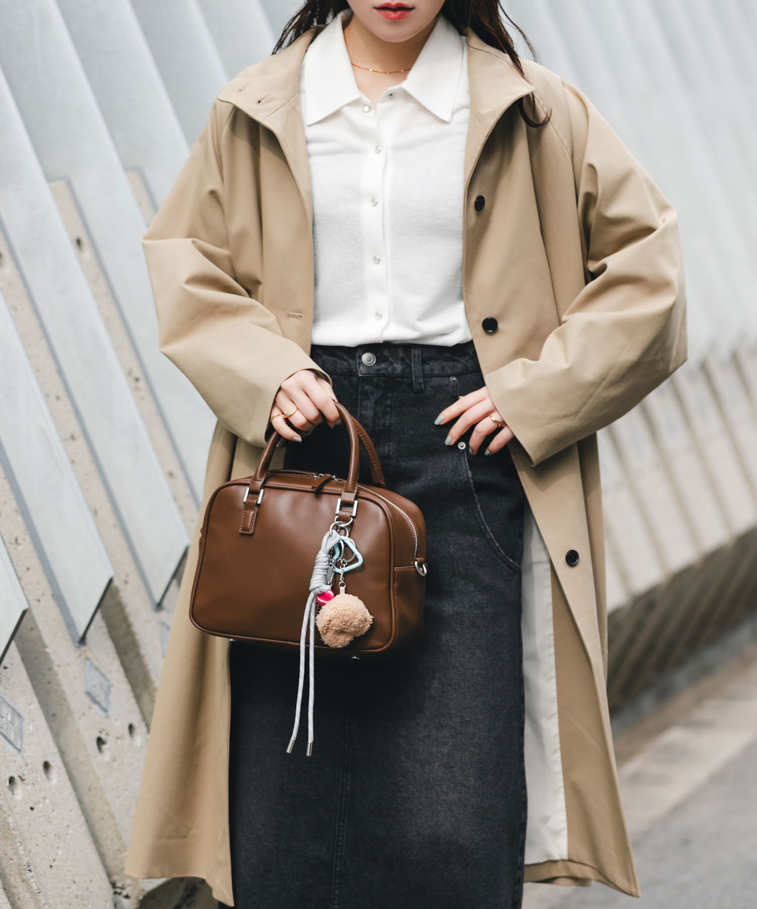 チャームセットボストンバッグ BROWN② one