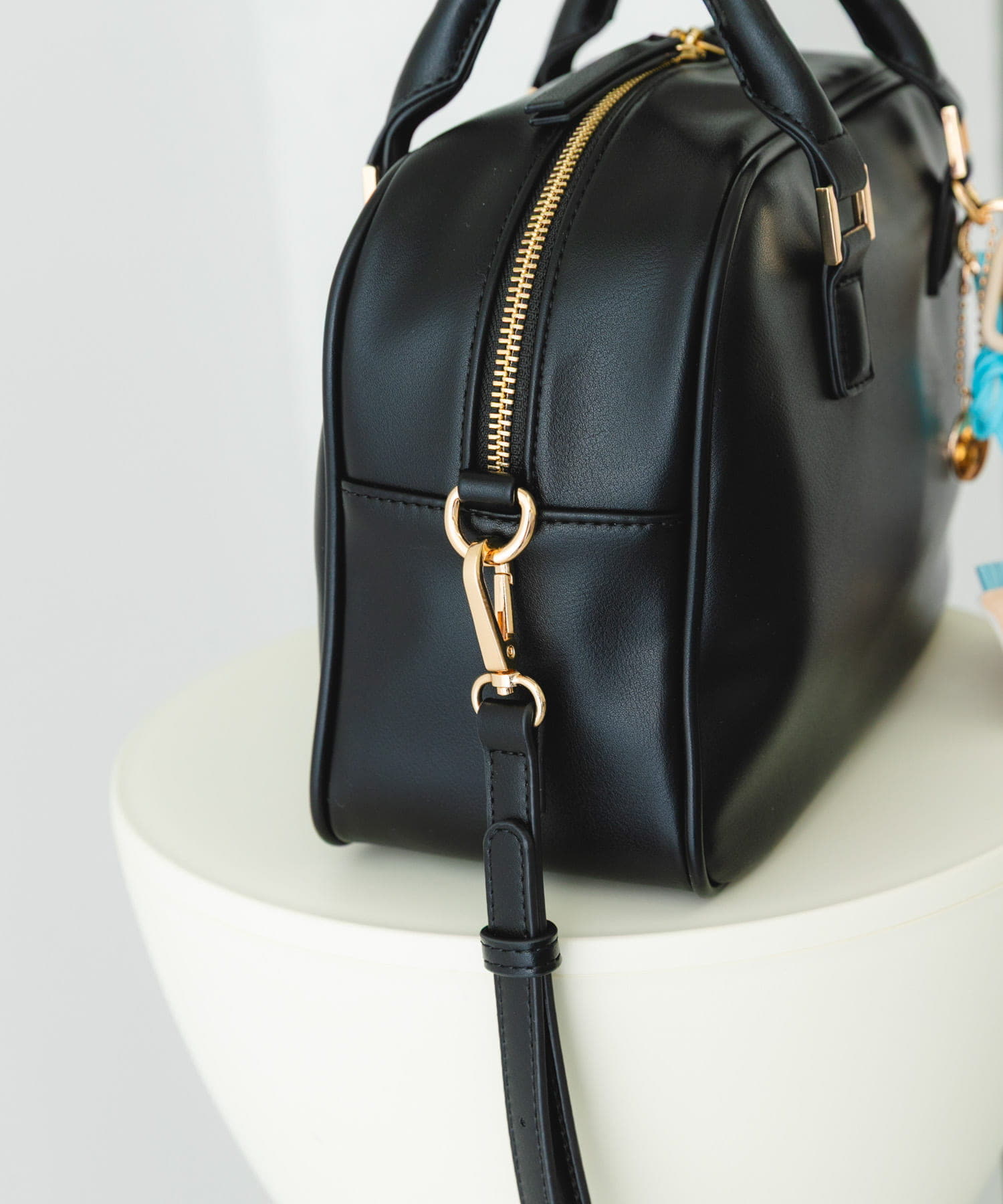 チャームセットボストンバッグ BLACK one