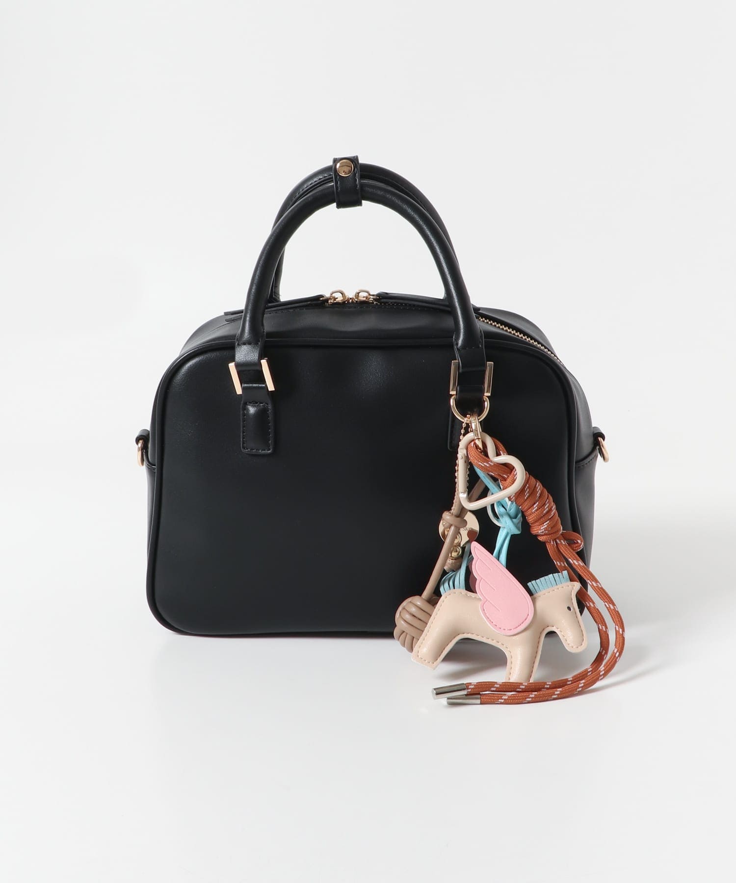 チャームセットボストンバッグ BLACK one