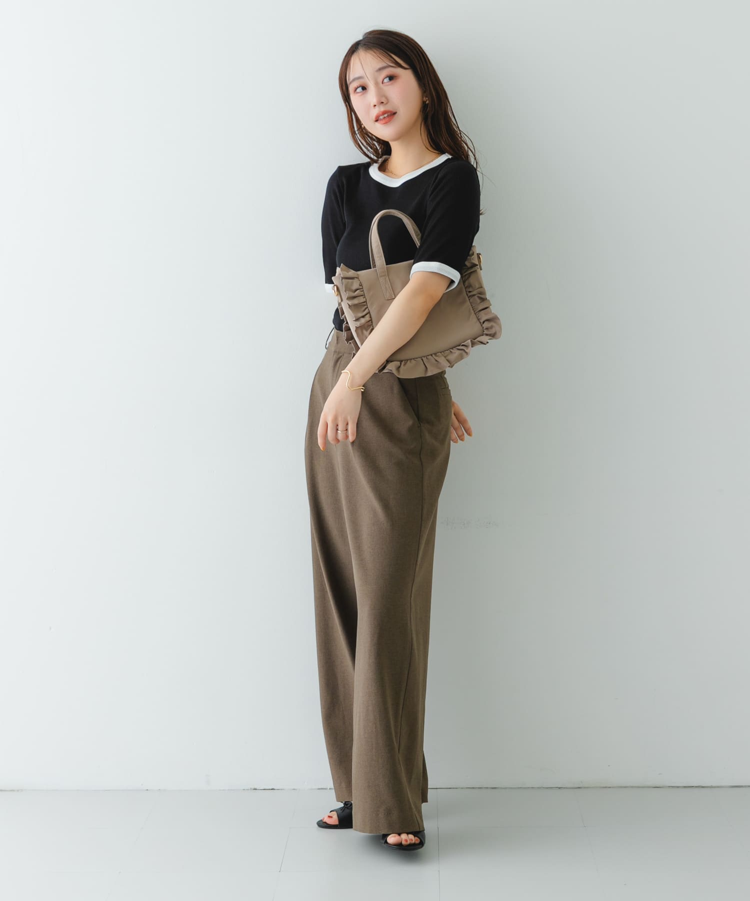 スターチャームフリルトートバッグ MOCHA one