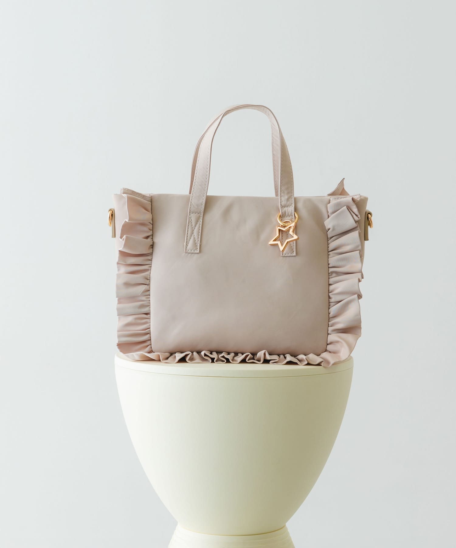 スターチャームフリルトートバッグ IVORY one