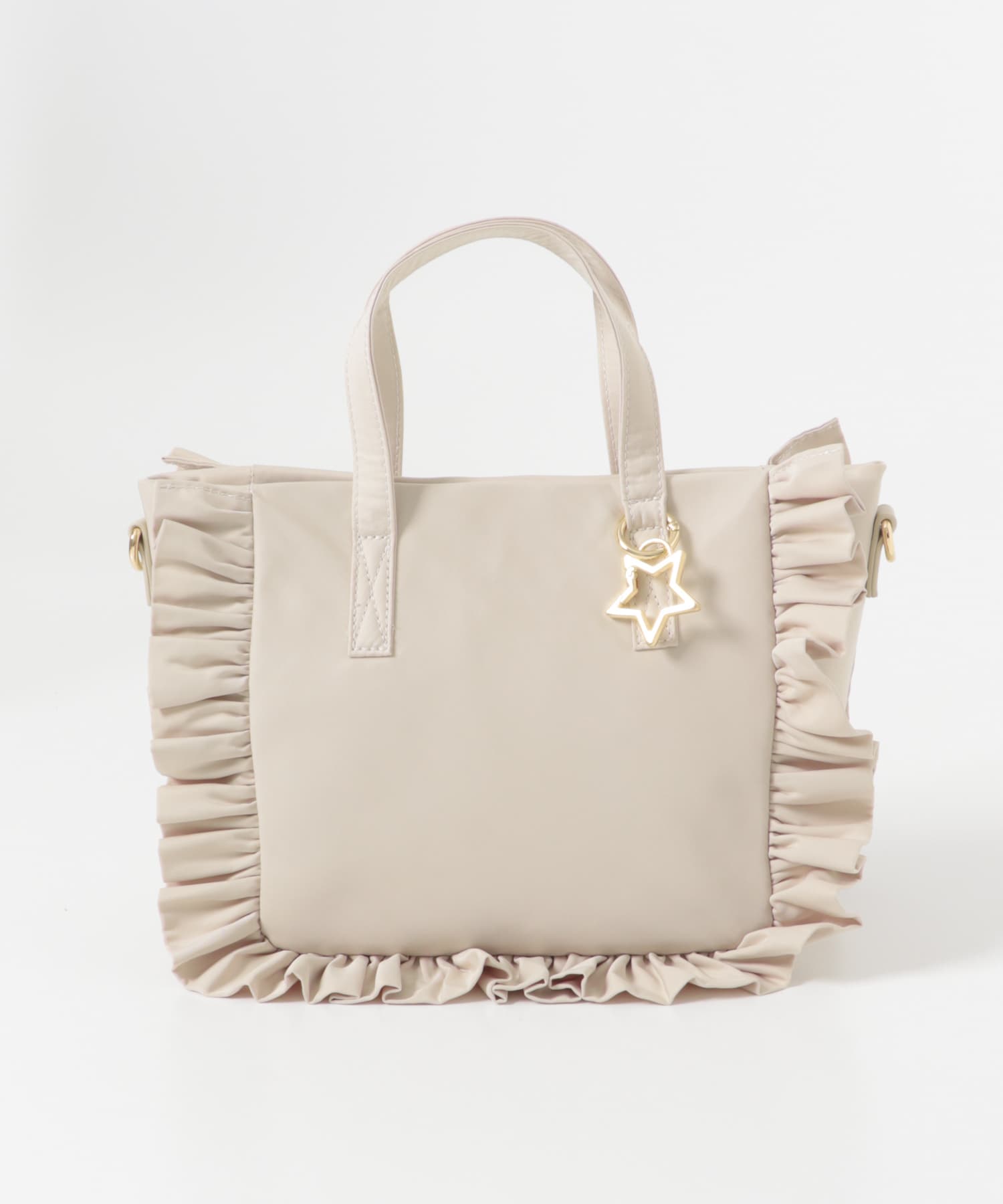 スターチャームフリルトートバッグ IVORY one