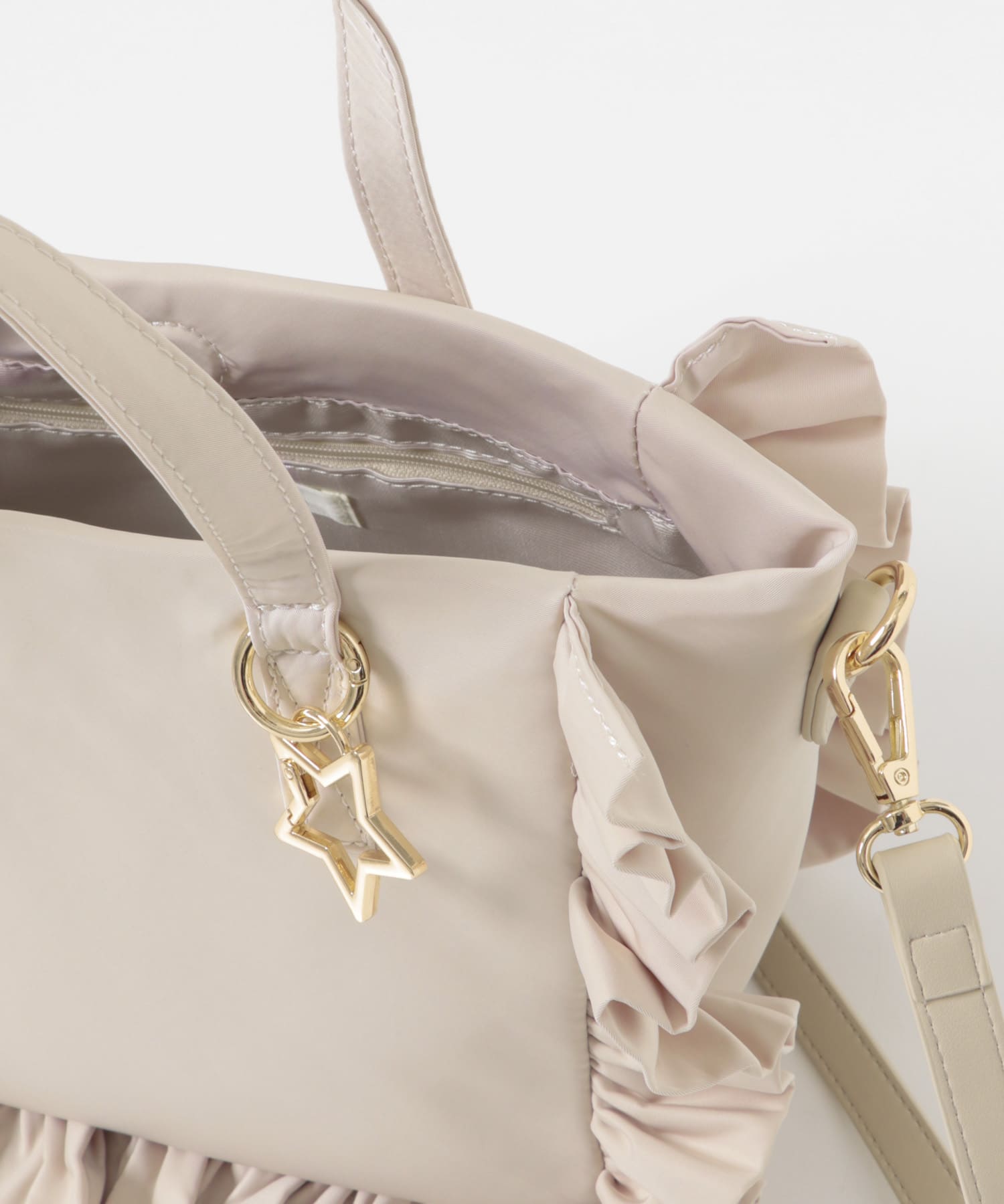 スターチャームフリルトートバッグ IVORY one