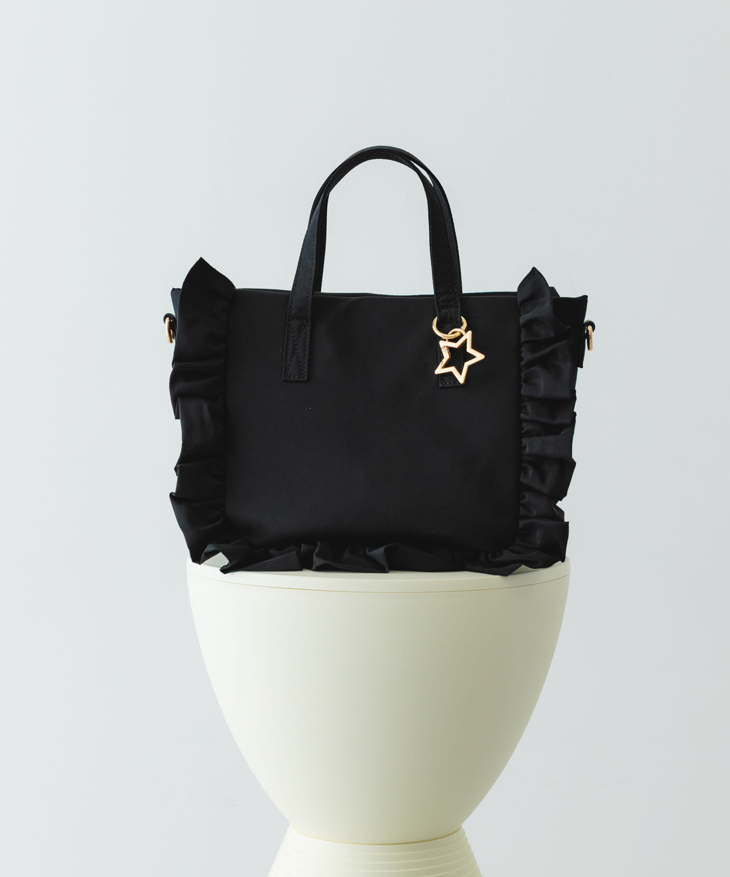 スターチャームフリルトートバッグ BLACK one