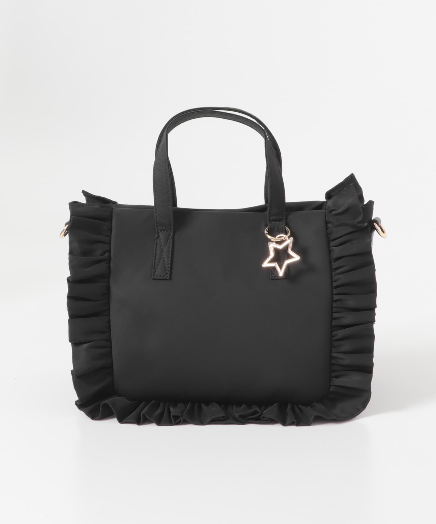 スターチャームフリルトートバッグ BLACK one