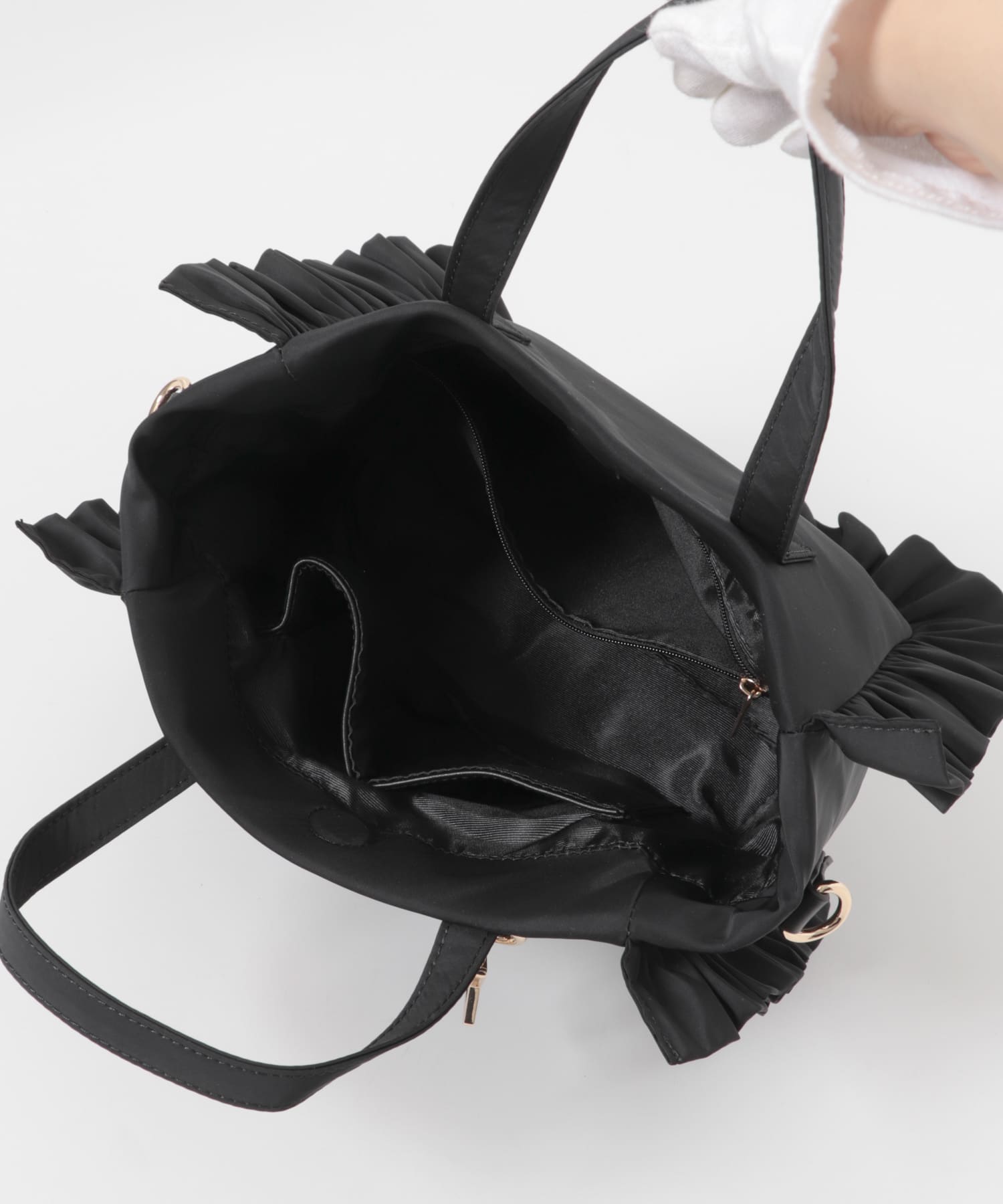 スターチャームフリルトートバッグ BLACK one