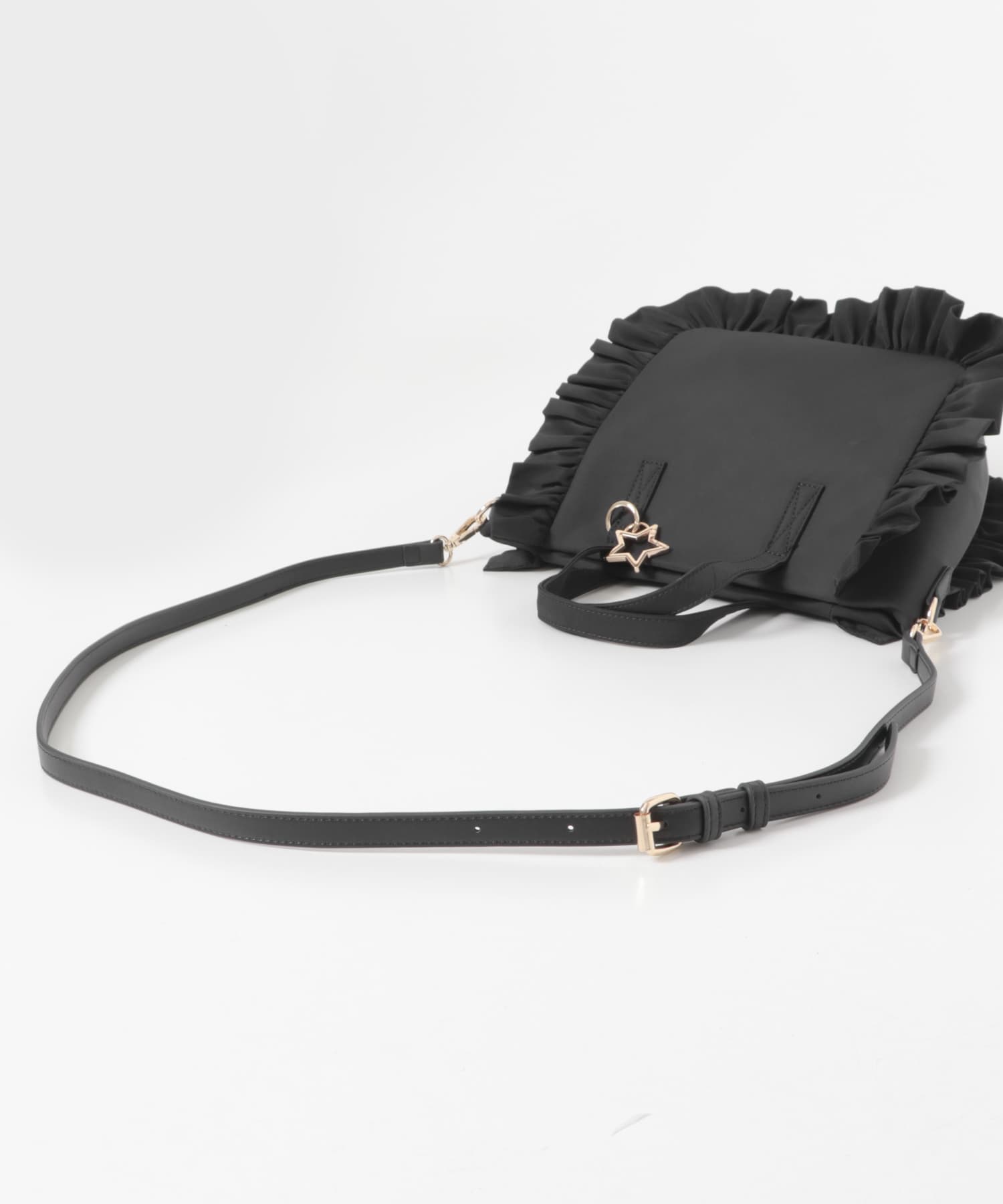 スターチャームフリルトートバッグ BLACK one