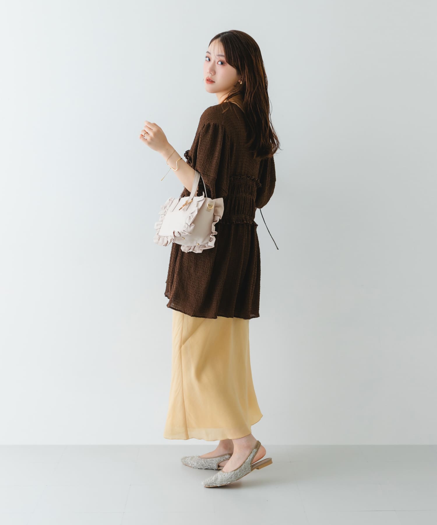 スターチャームフリルミニトートバッグ IVORY one