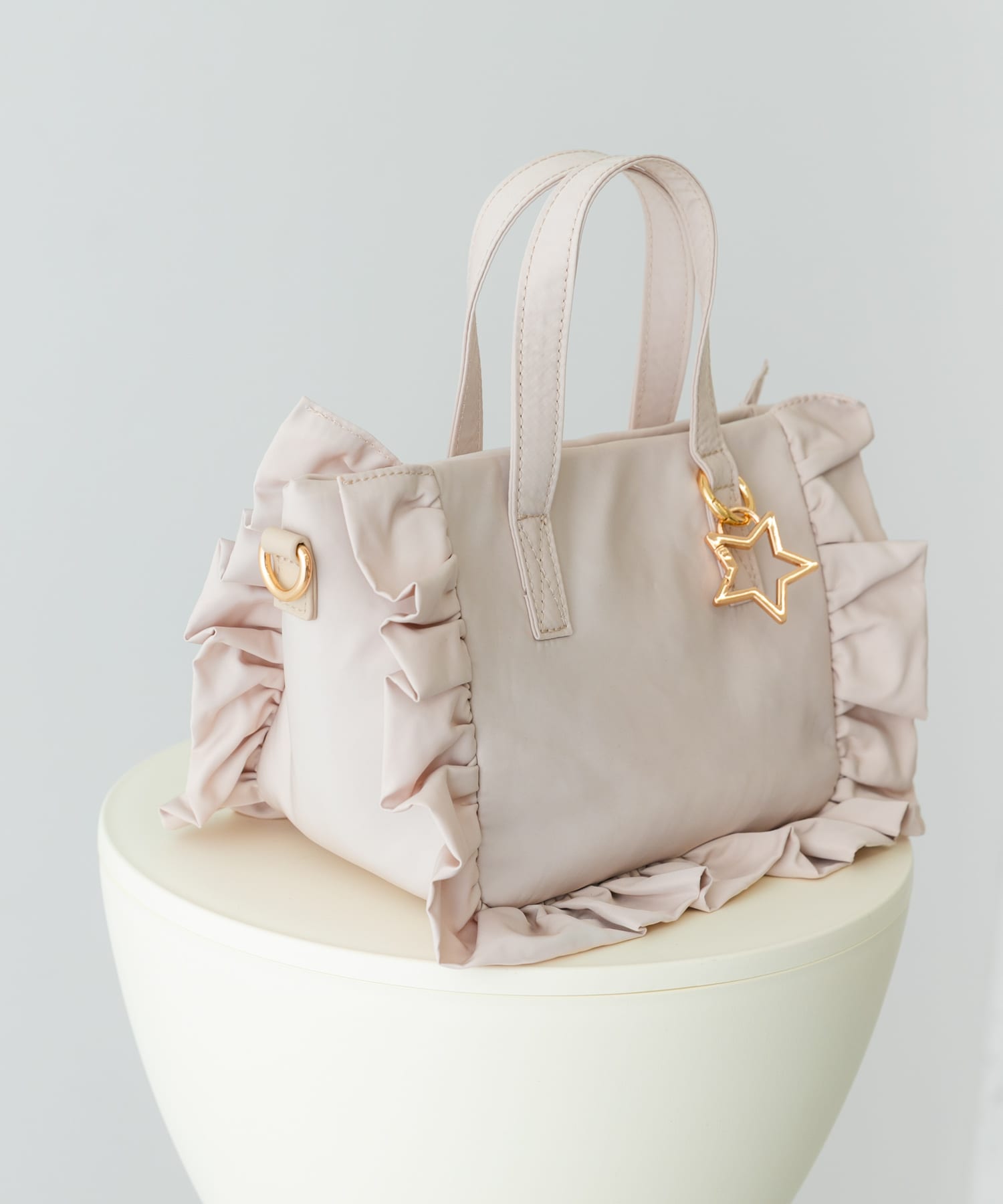 スターチャームフリルミニトートバッグ IVORY one