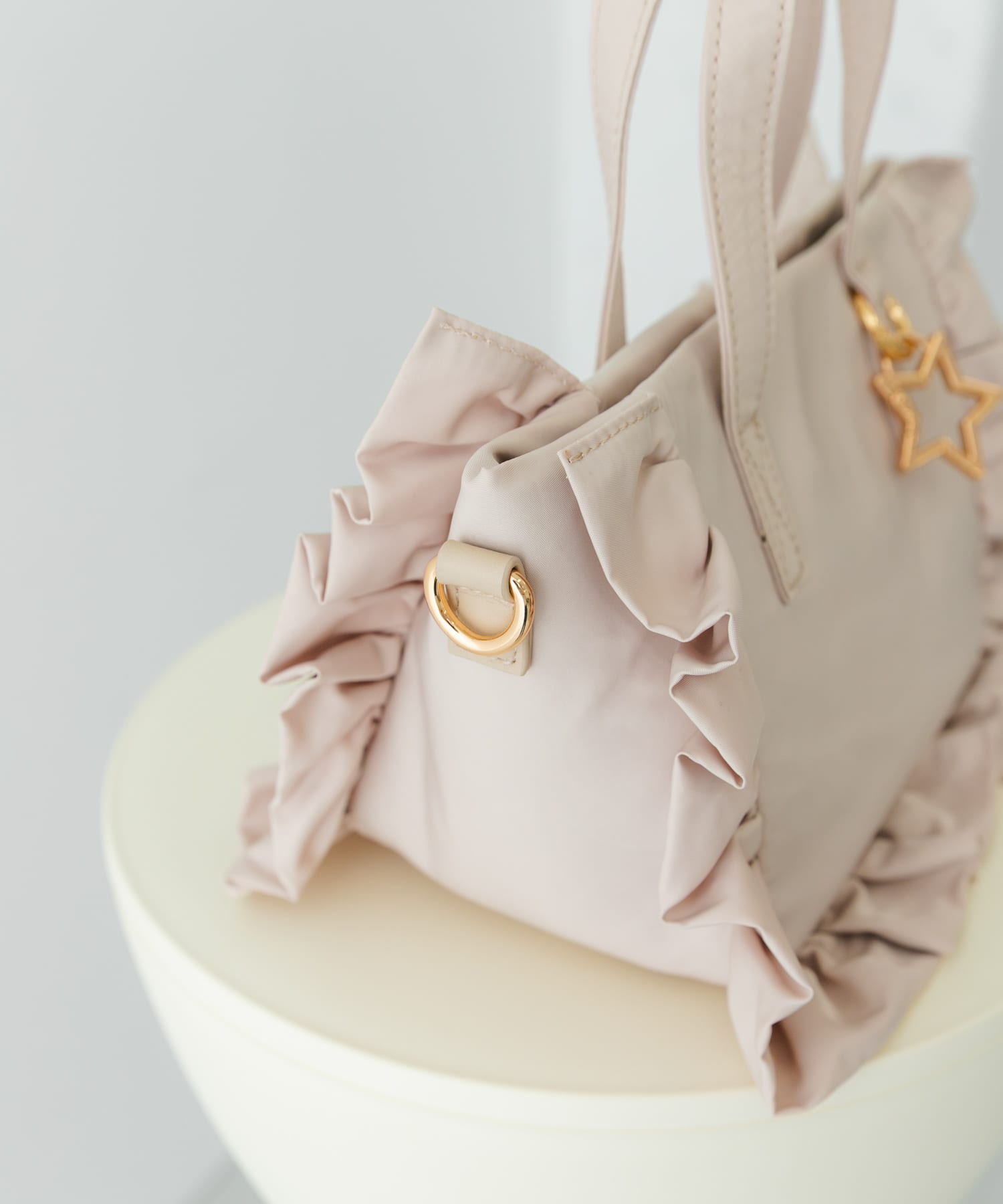 スターチャームフリルミニトートバッグ IVORY one
