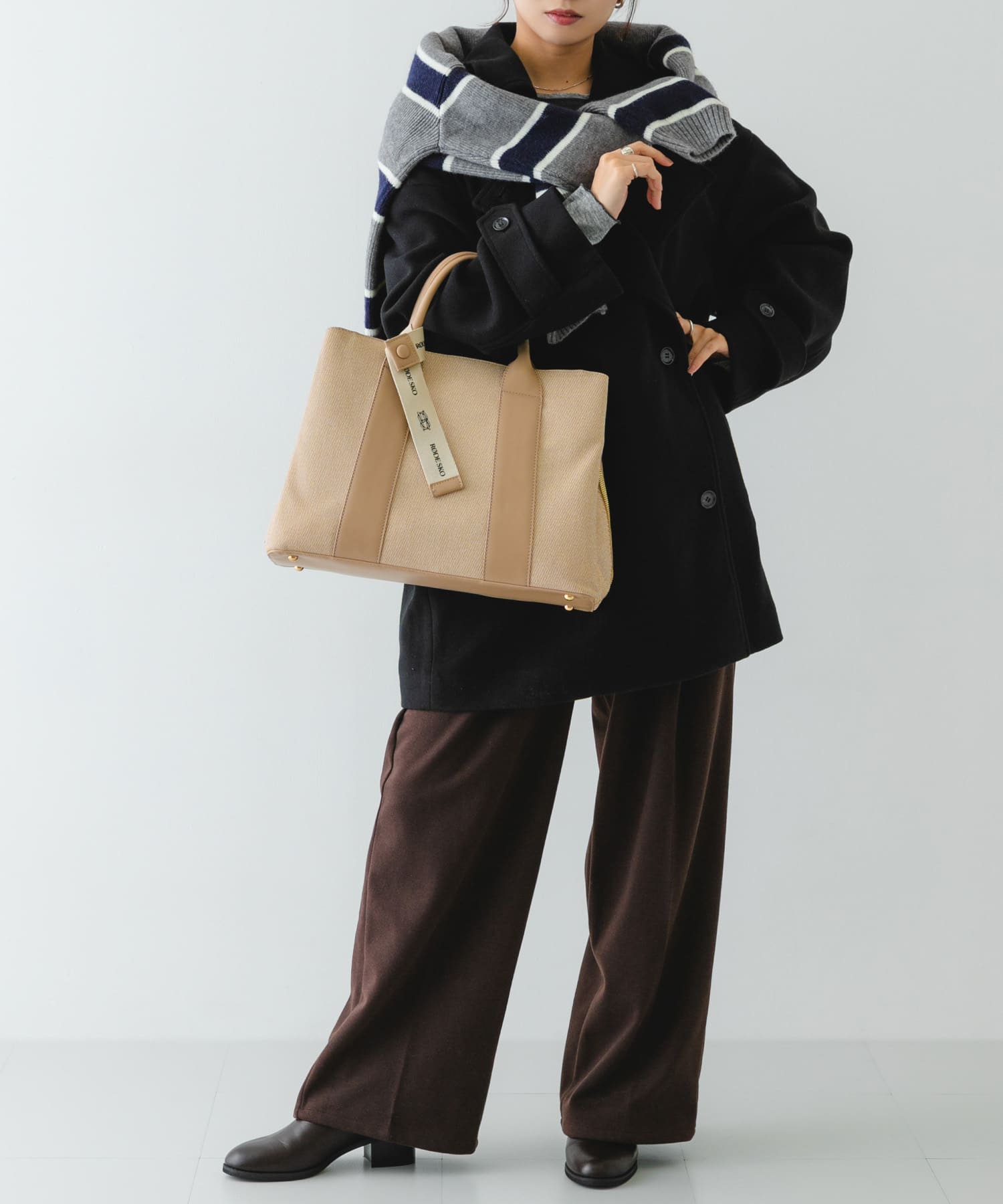 ロゴリボン付A4トートバッグ BEGxBEG one