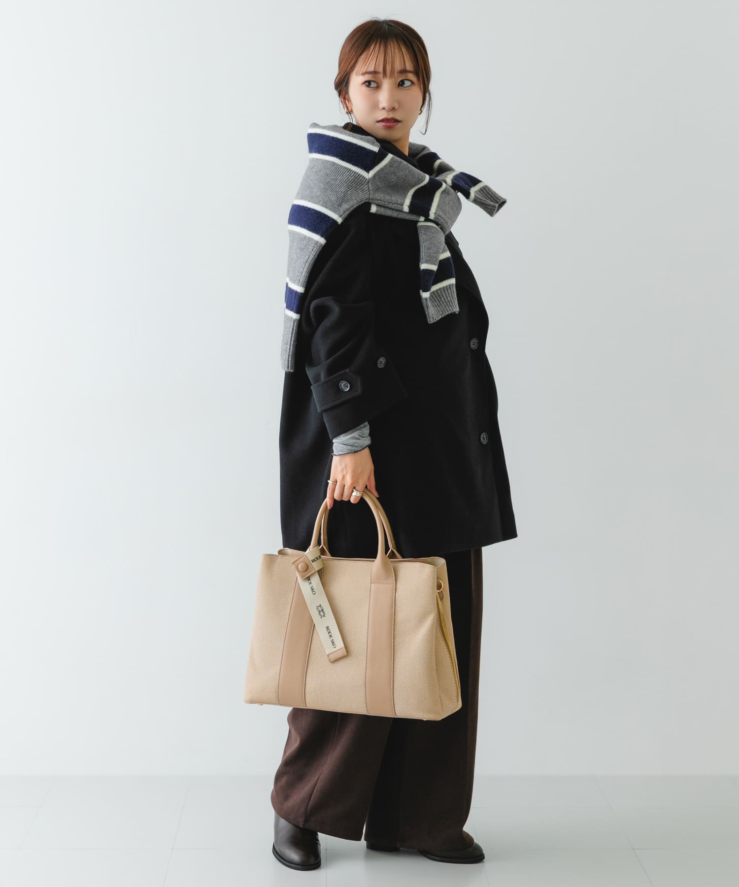 ロゴリボン付A4トートバッグ BEGxBEG one