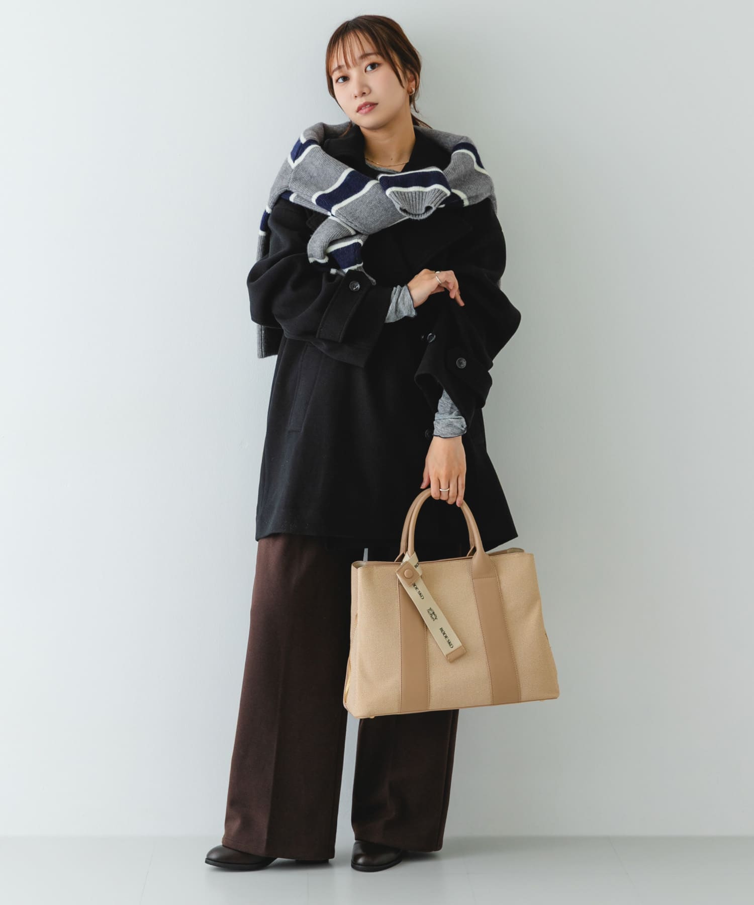 ロゴリボン付A4トートバッグ BEGxBEG one