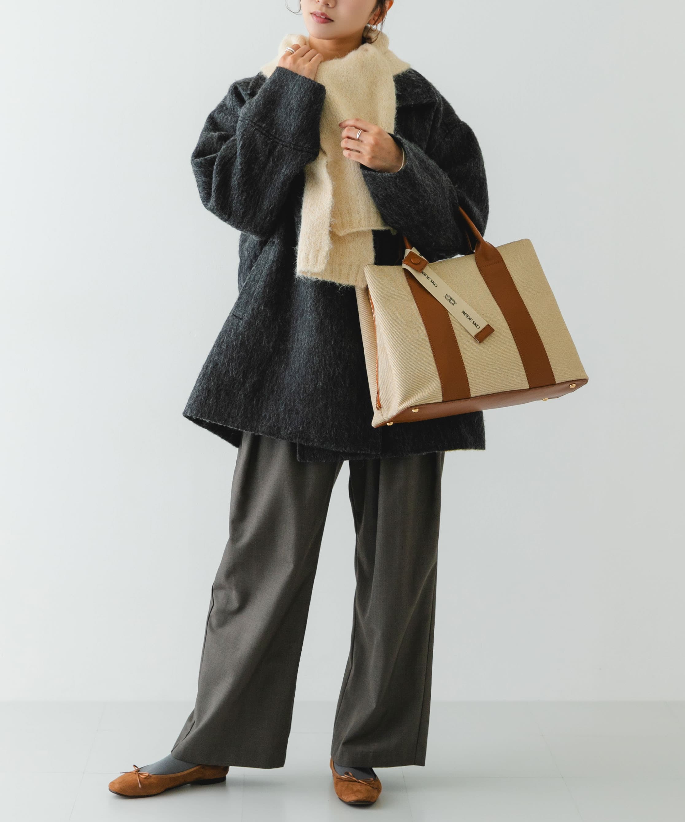 『Lサイズ』ロゴリボン付A4トートバッグ OFFxCML one