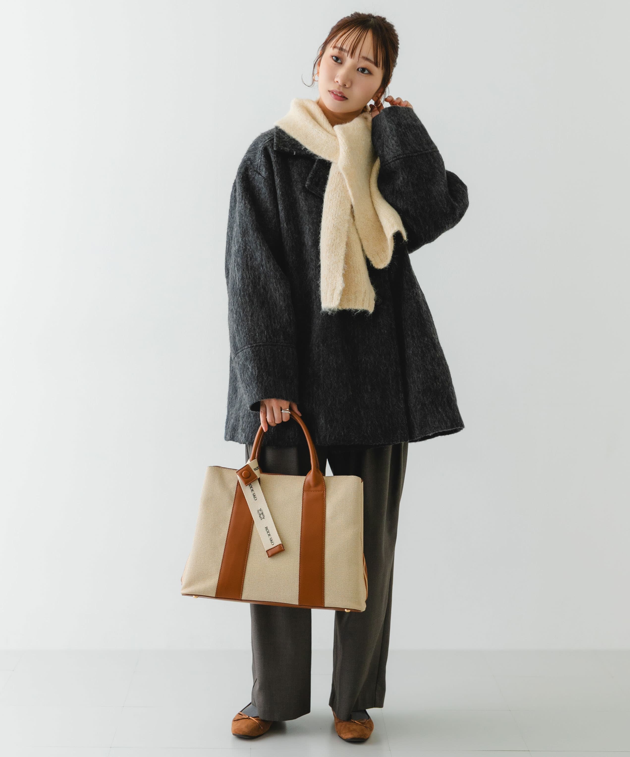 『Lサイズ』ロゴリボン付A4トートバッグ OFFxCML one