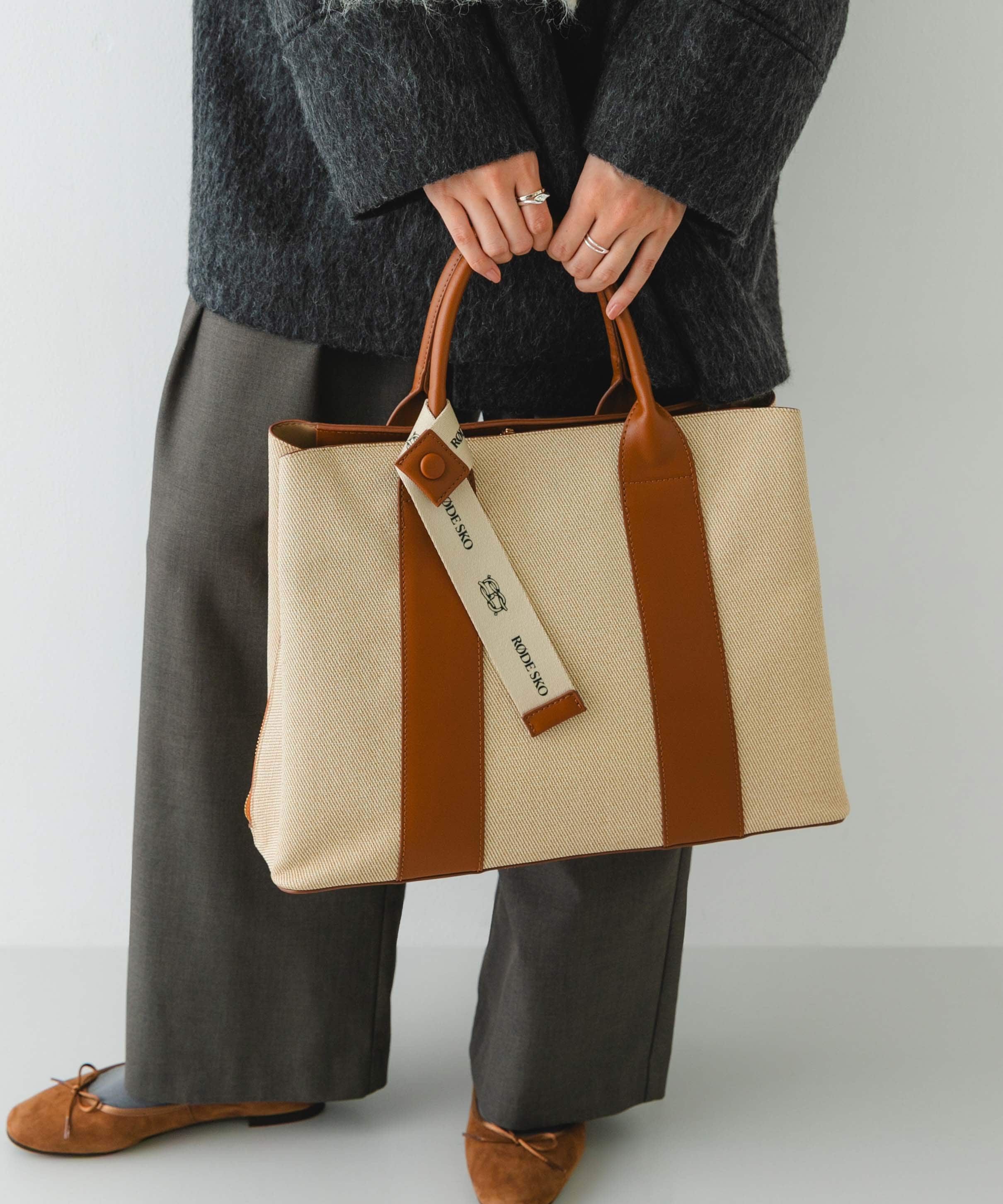 『Lサイズ』ロゴリボン付A4トートバッグ OFFxCML one