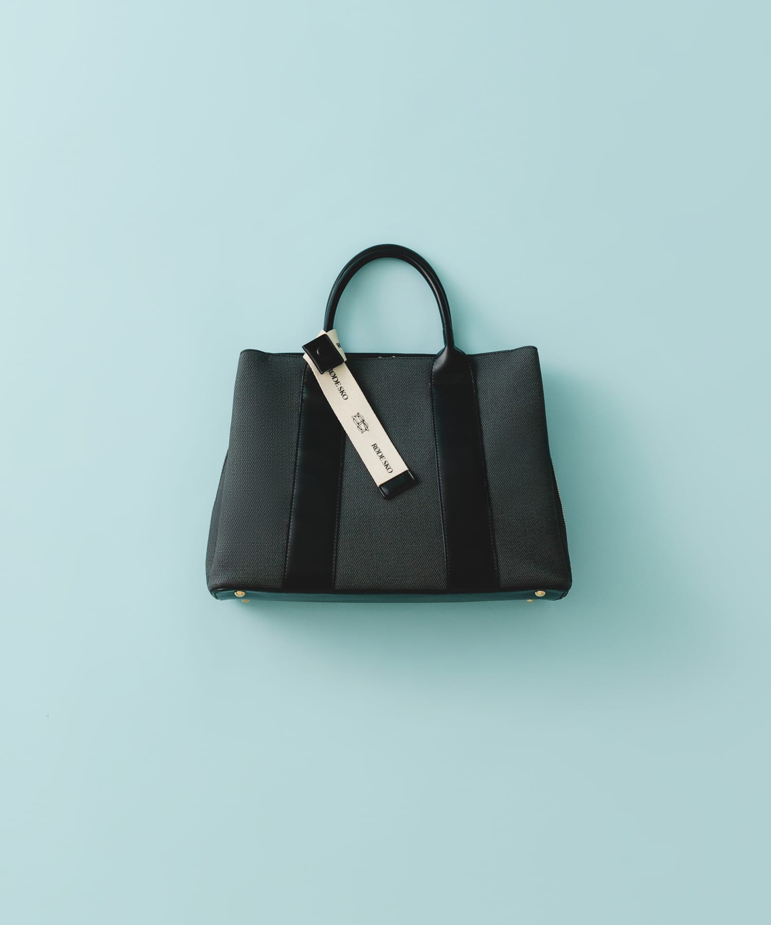 『Lサイズ』ロゴリボン付A4トートバッグ BLKxBLK one