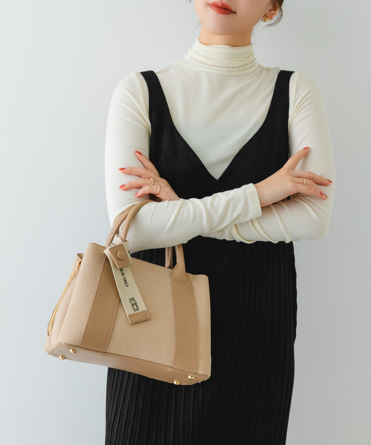 ロゴリボン付2WAYハンドバッグ BEGxBEG one