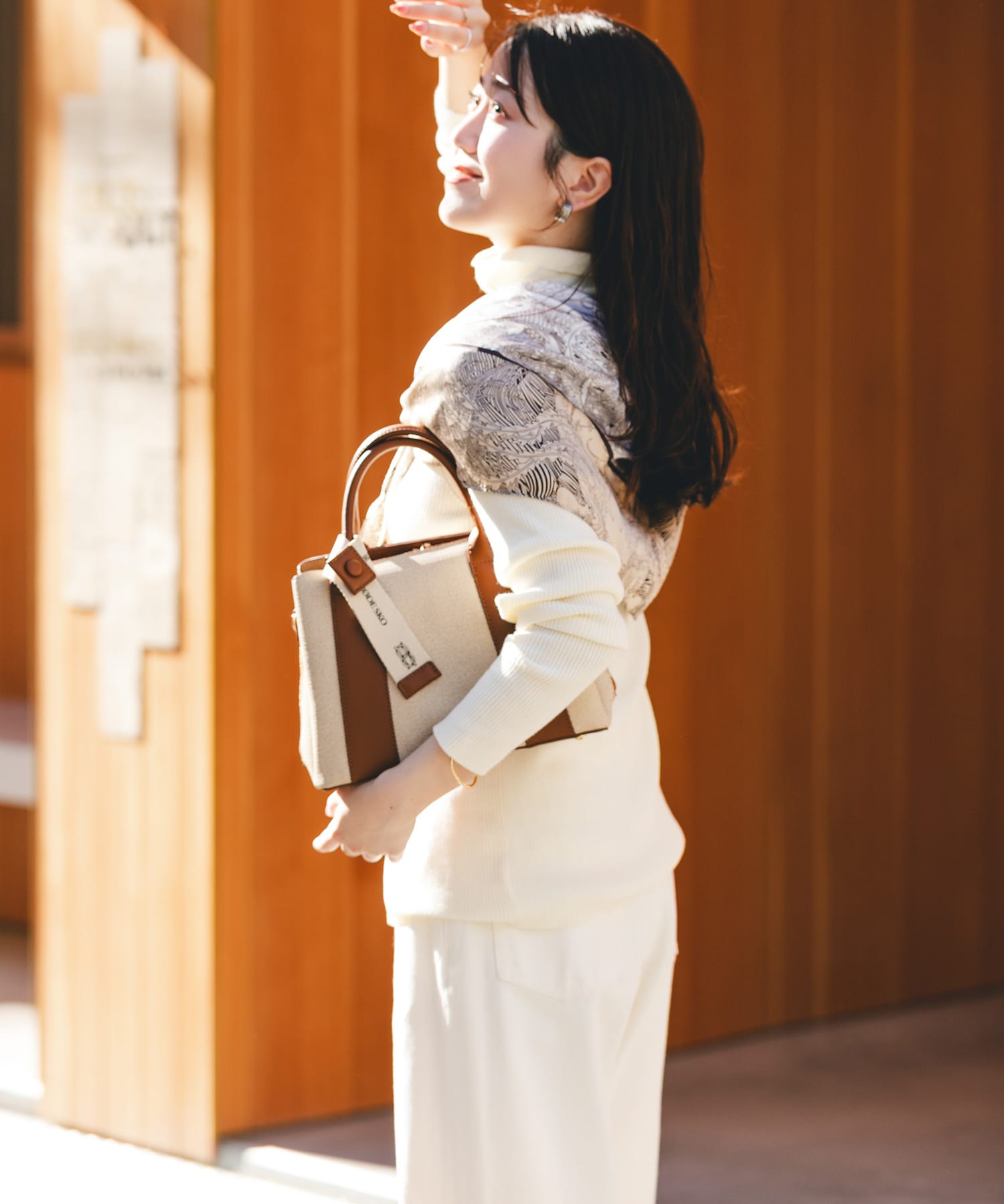 ロゴリボン付2WAYハンドバッグ OFFxCML one