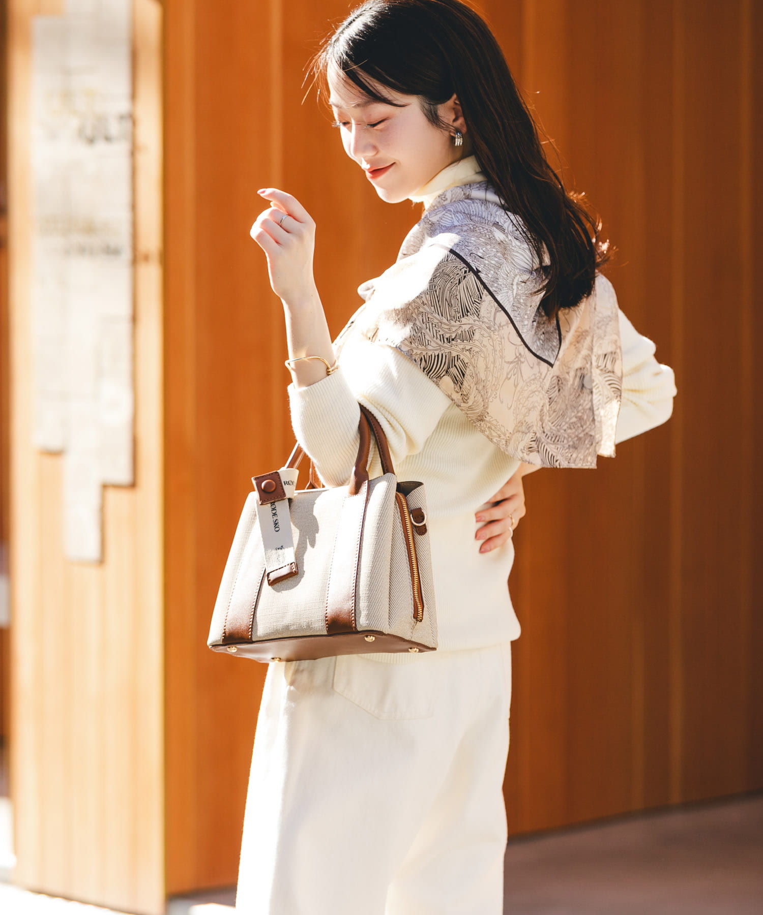 ロゴリボン付2WAYハンドバッグ OFFxCML one