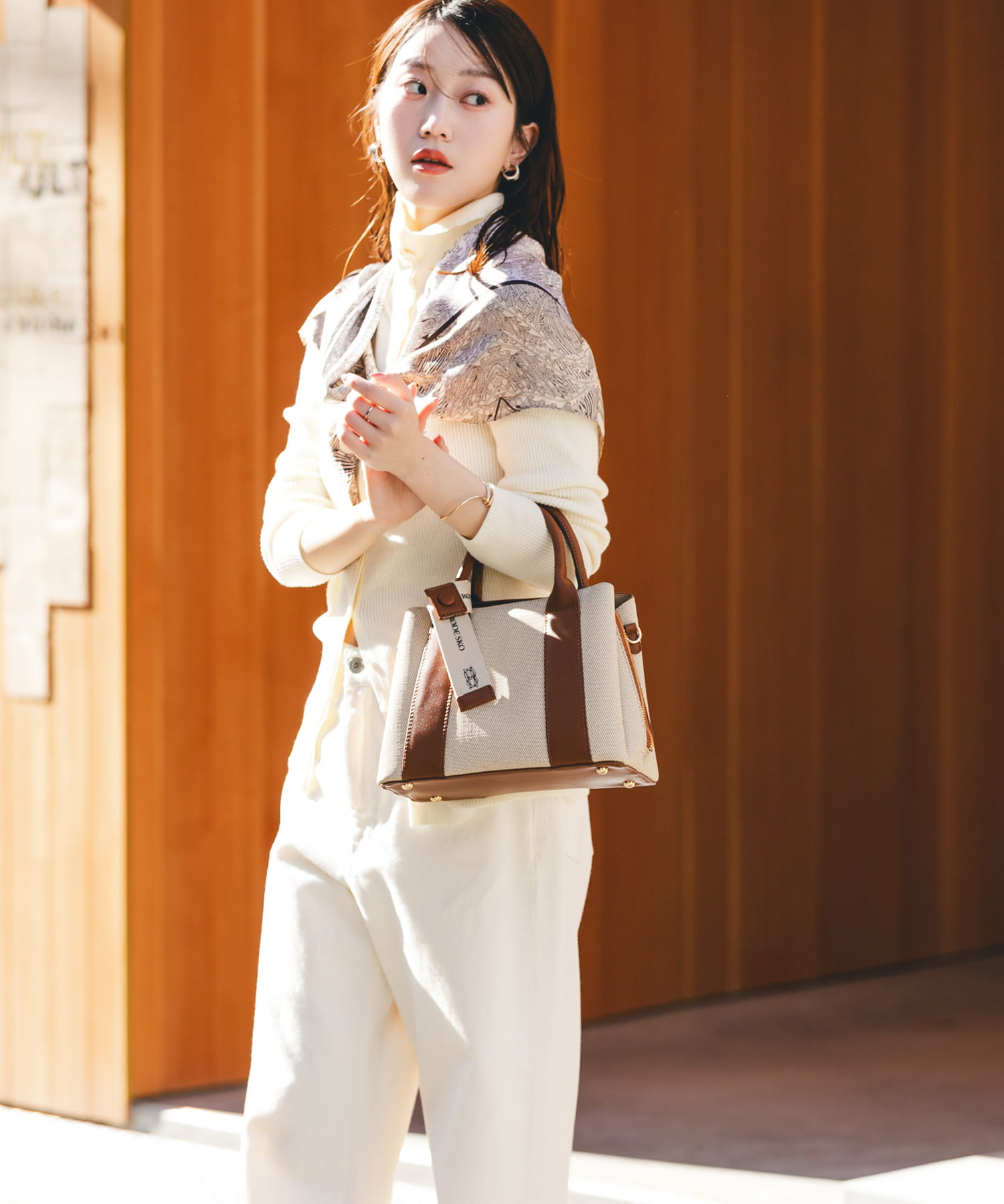 ロゴリボン付2WAYハンドバッグ OFFxCML one