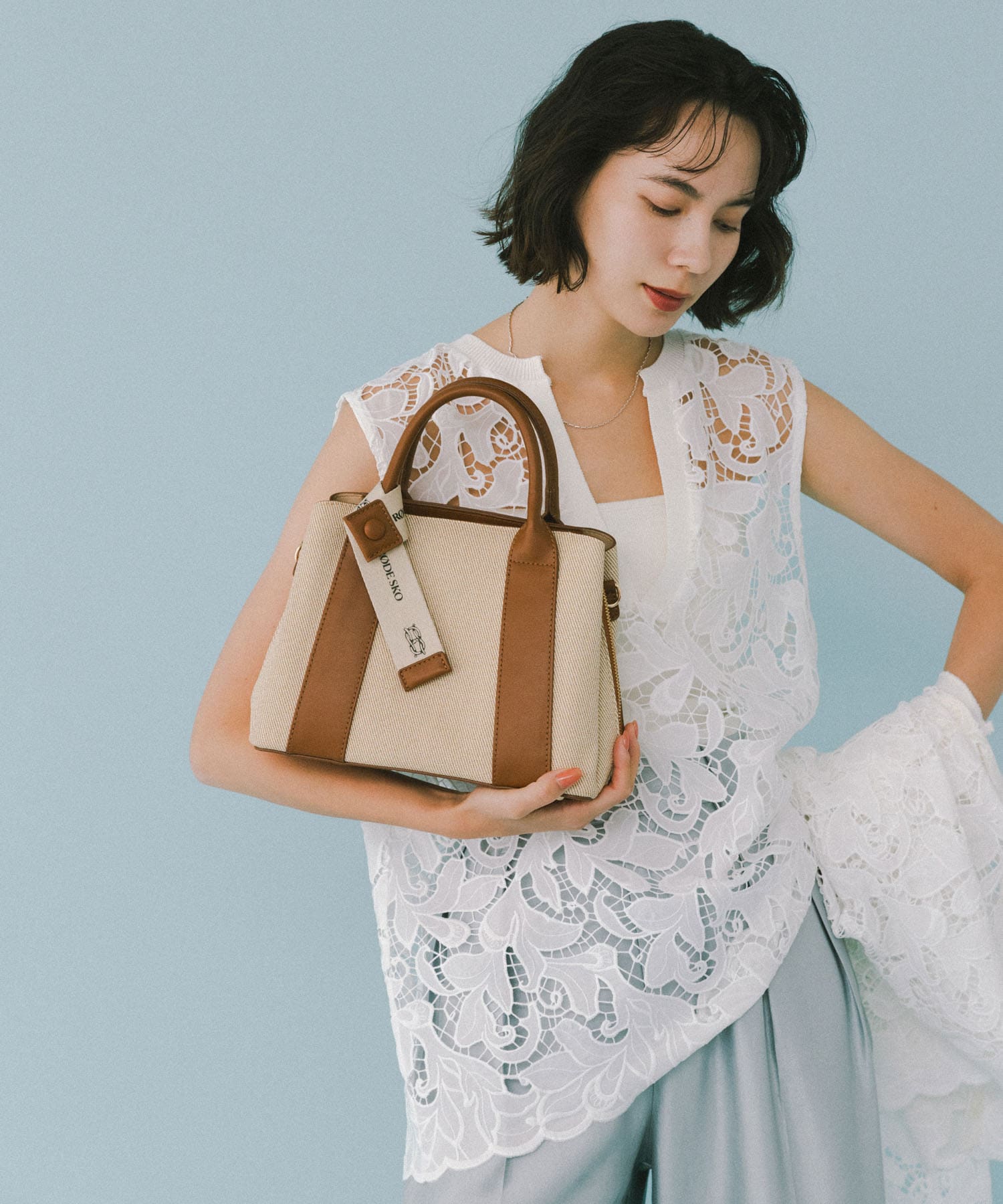 ロゴリボン付2WAYハンドバッグ OFFxCML one