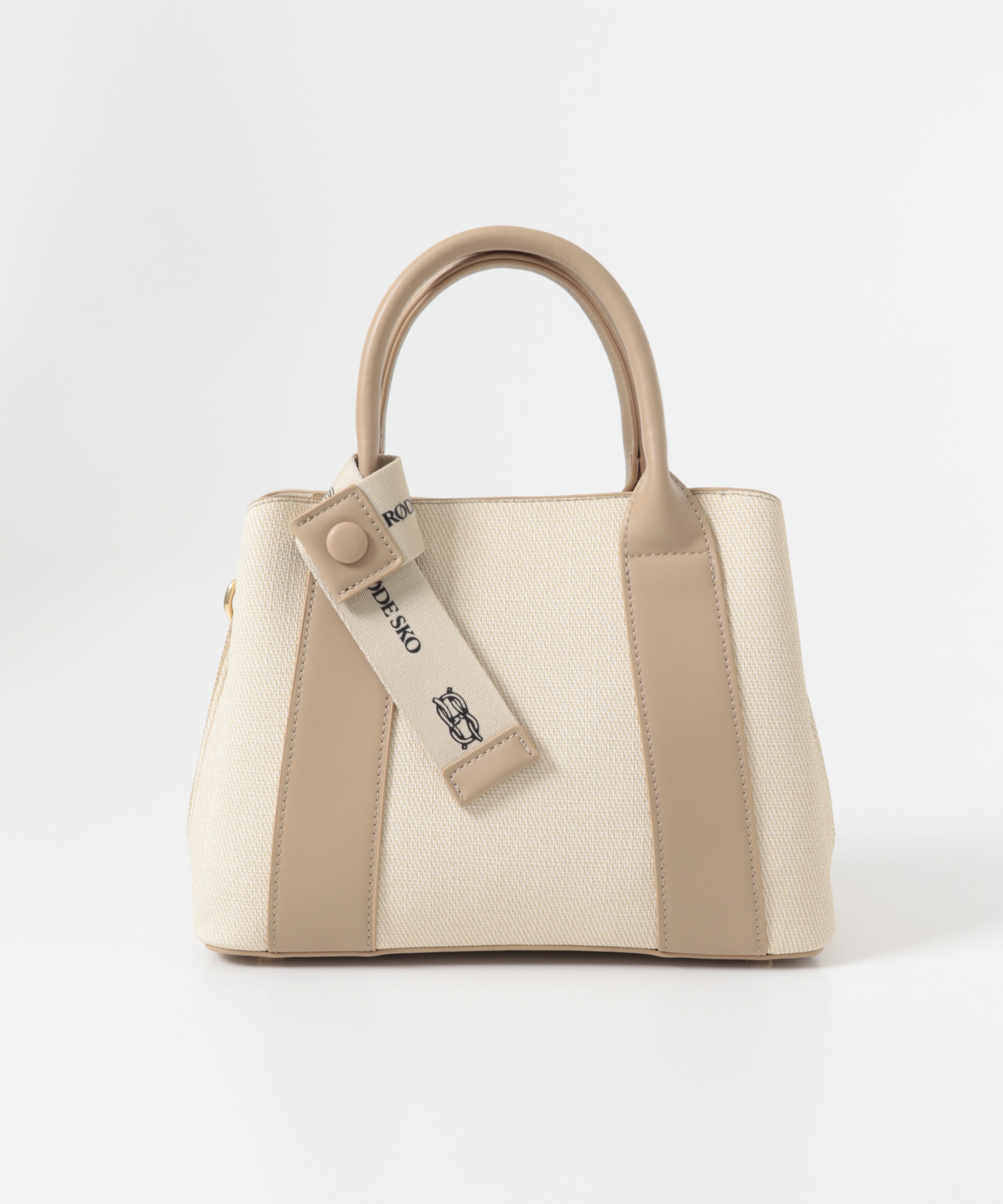ロゴリボン付2WAYハンドバッグ IVORYxBEG one