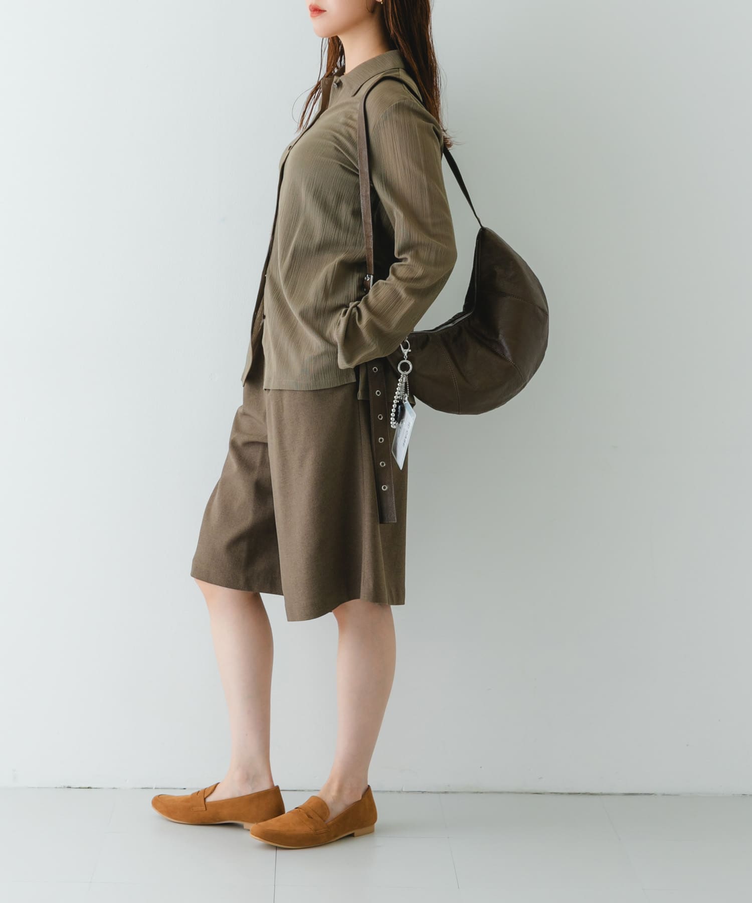 『WEB限定』クロワッサンショルダーバッグ BROWN one